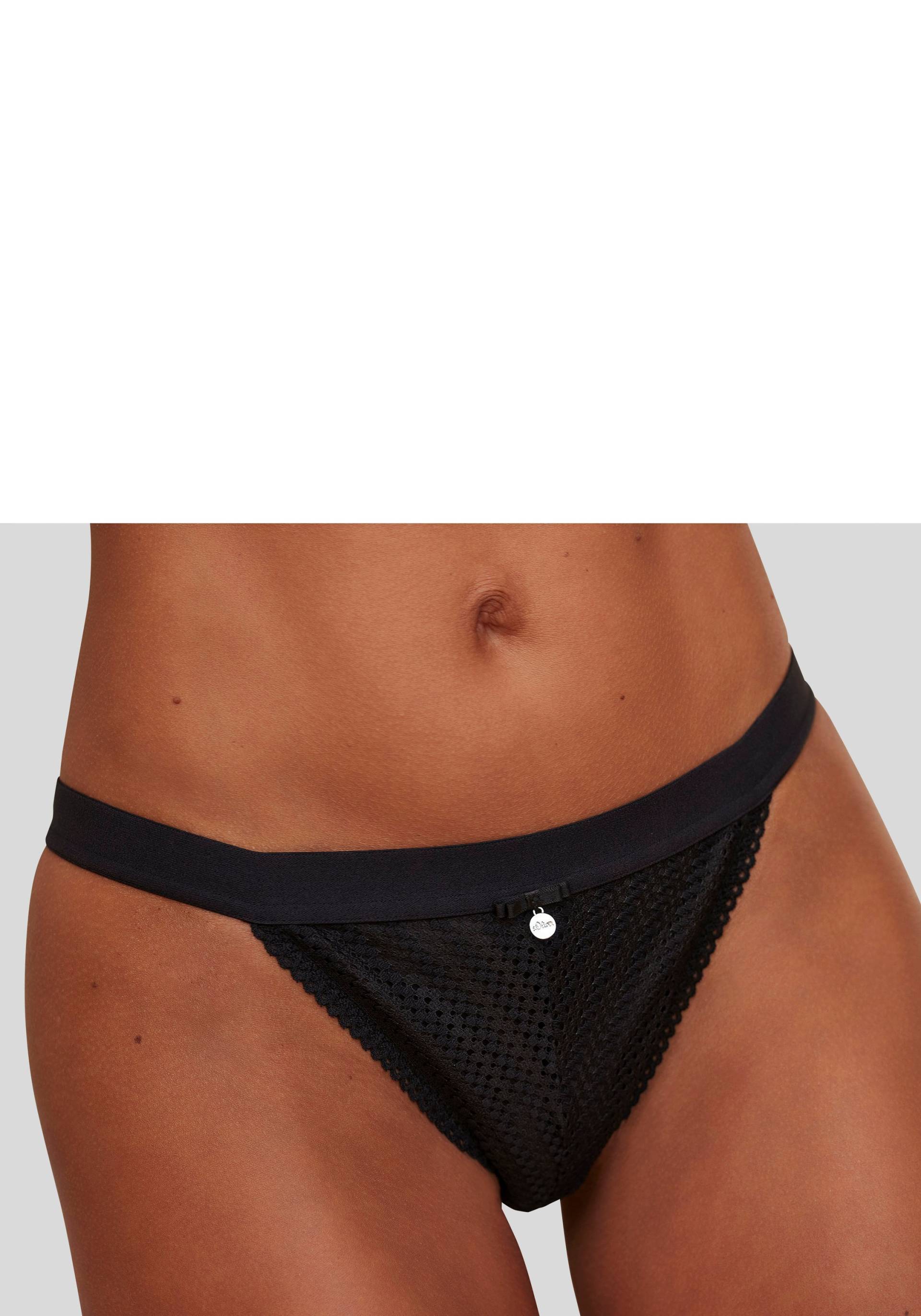 LASCANA Tanga, mit breitem, elastischen Bund und Spitze von Lascana