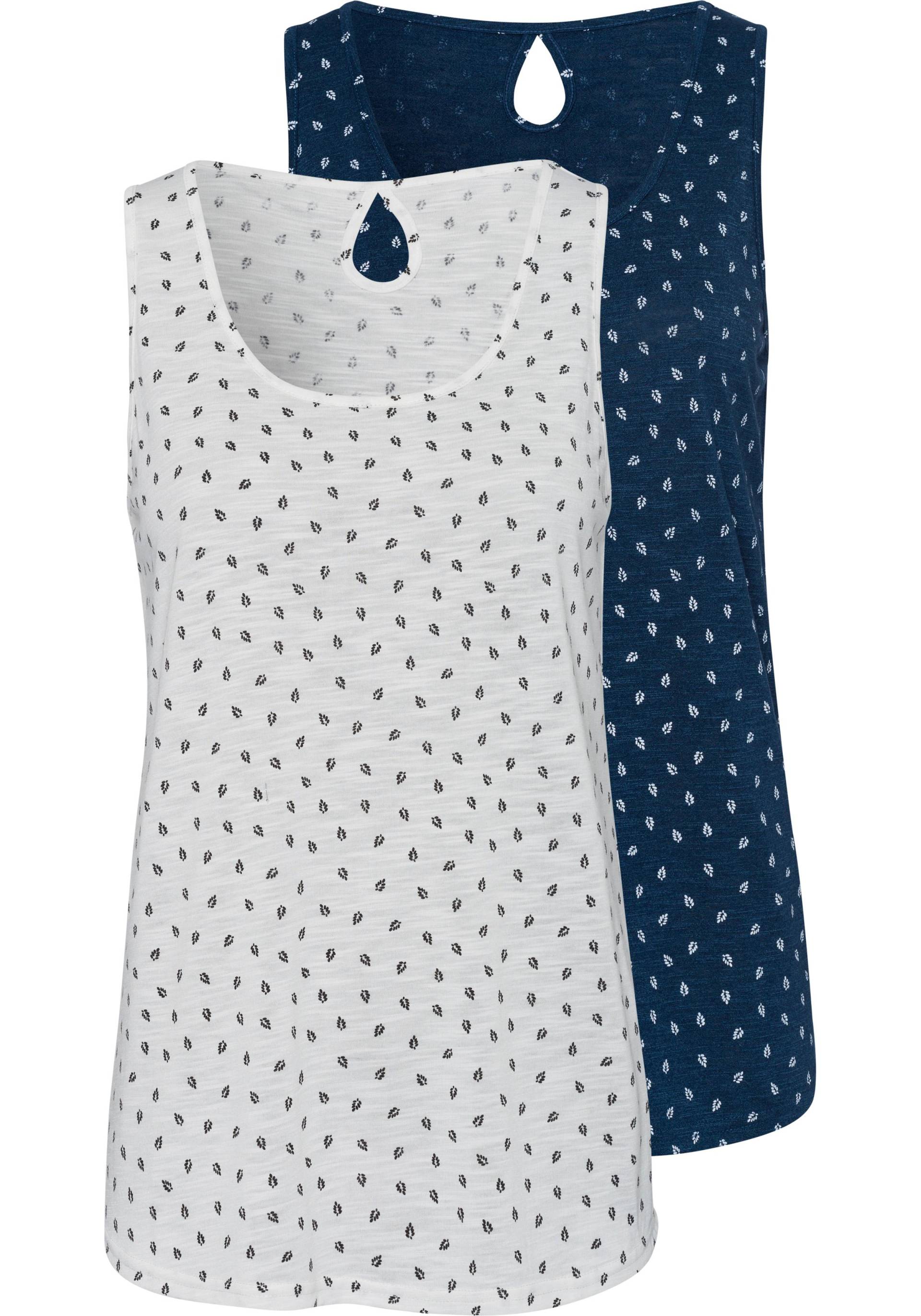 LASCANA Shirttop, (2er-Pack), mit süssem Blätter-Druck und Cut-Out im Nacken LASCANA Shirttop, (2er-Pack), mit süssem Blätter-Druck und Cut-Out im Nacken von Lascana