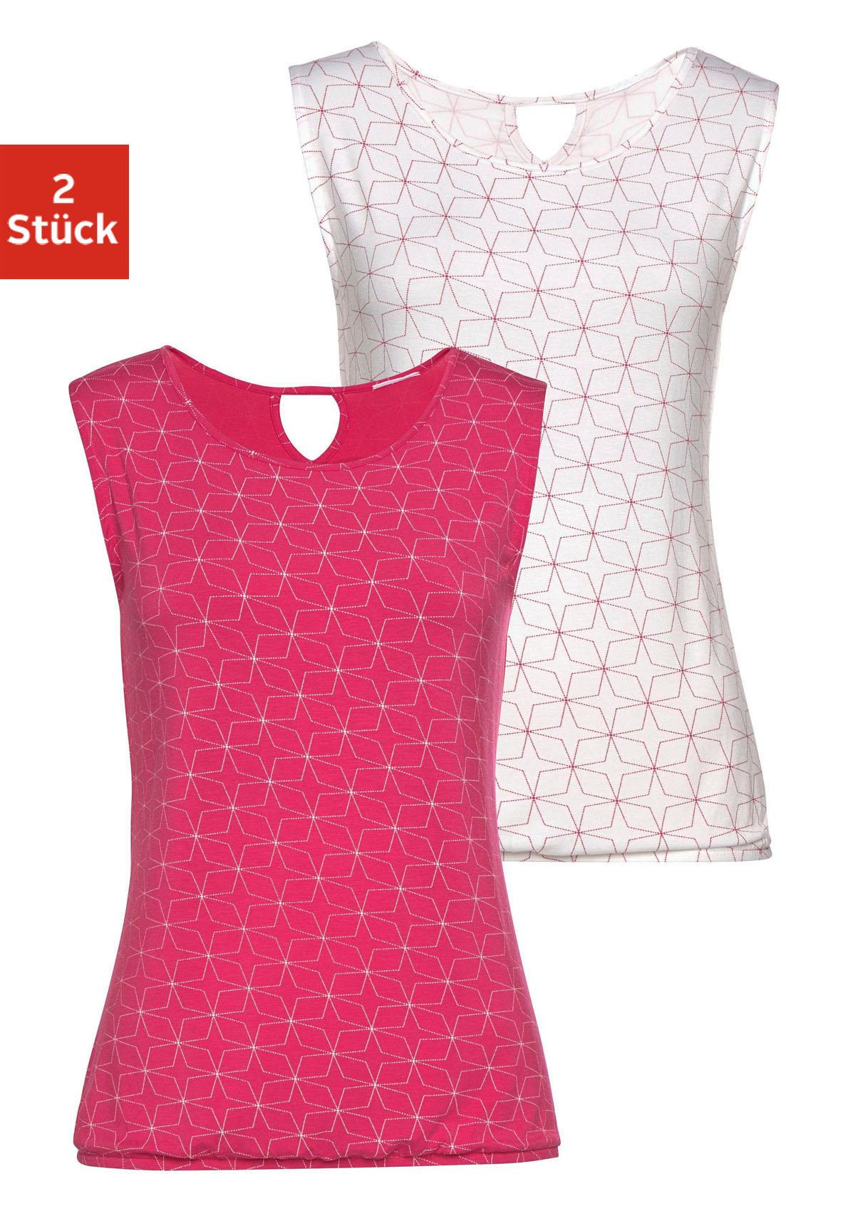 LASCANA Shirttop, (2er-Pack), mit kleinem Cut-Out im Nacken LASCANA Shirttop, (2er-Pack), mit kleinem Cut-Out im Nacken von Lascana