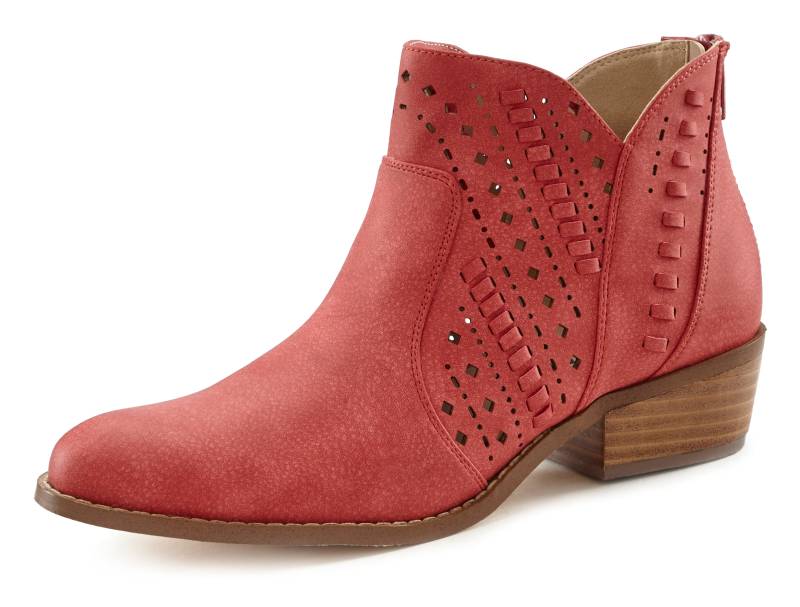 LASCANA Westernstiefelette, Cowboy-Boots, Ankle Stiefelette mit modischen Cut-Outs VEGAN von Lascana