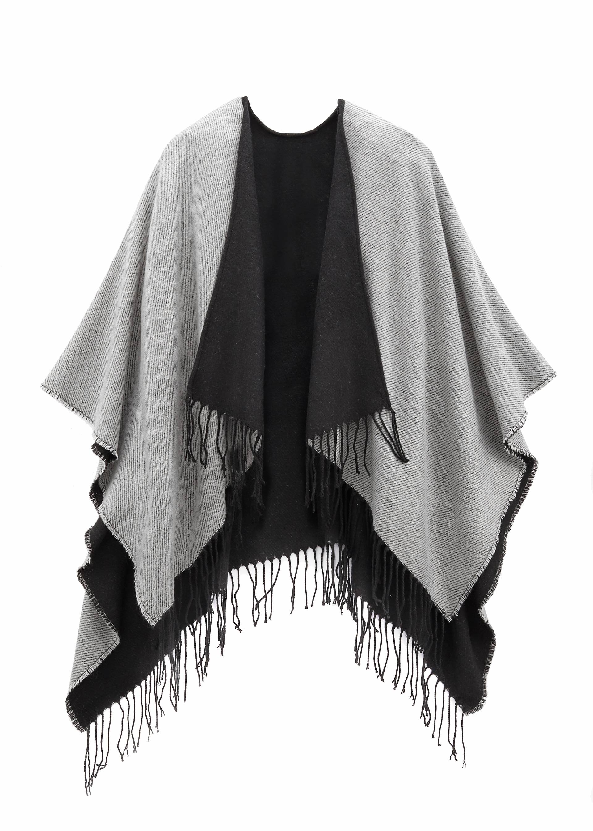 LASCANA Strickponcho, Poncho zum Wenden, Cape, Fransentuch VEGAN von Lascana