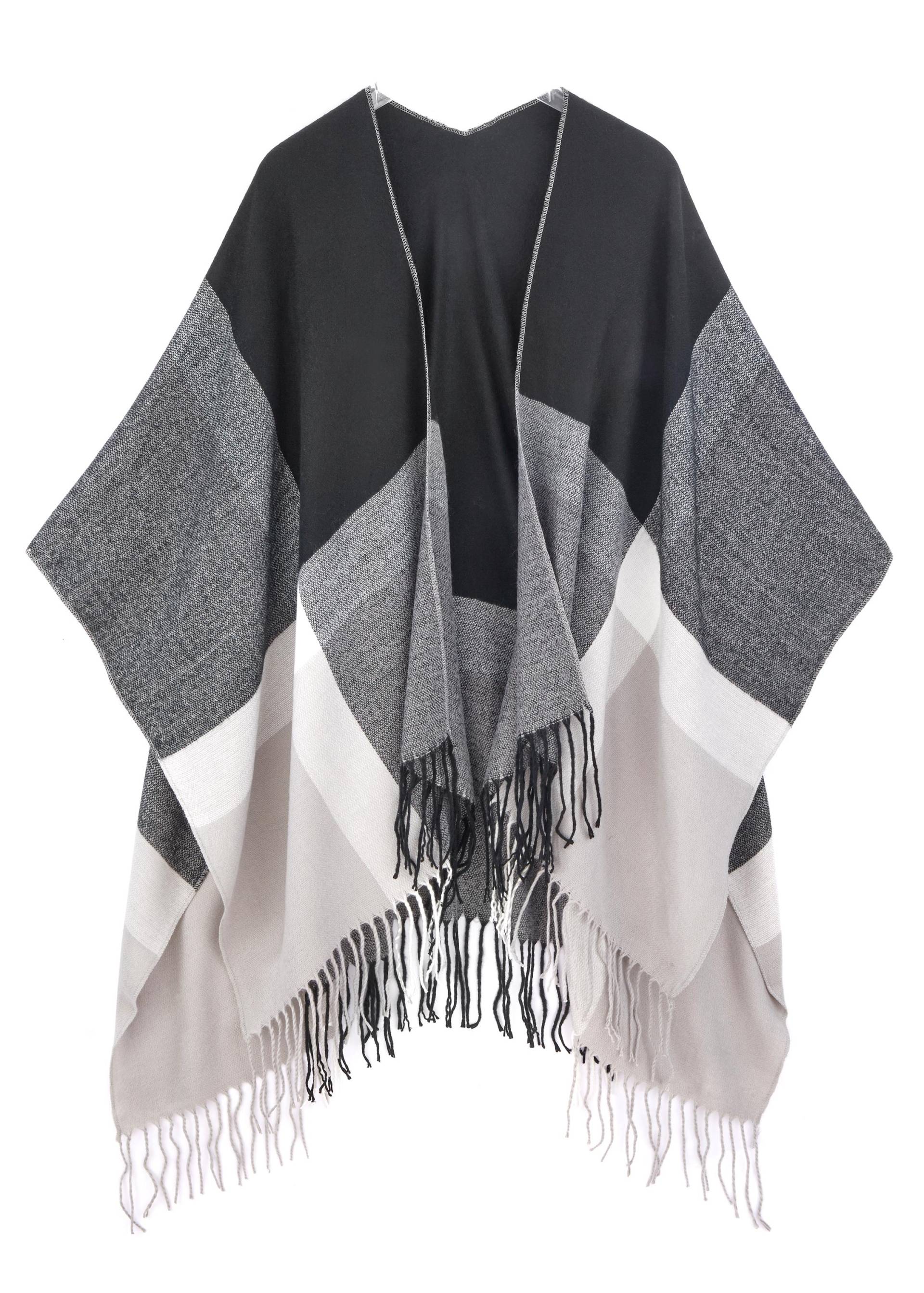 LASCANA Strickponcho, Poncho, Cape in kuscheliger Qualität und mit Fransen, Fransentuch von Lascana