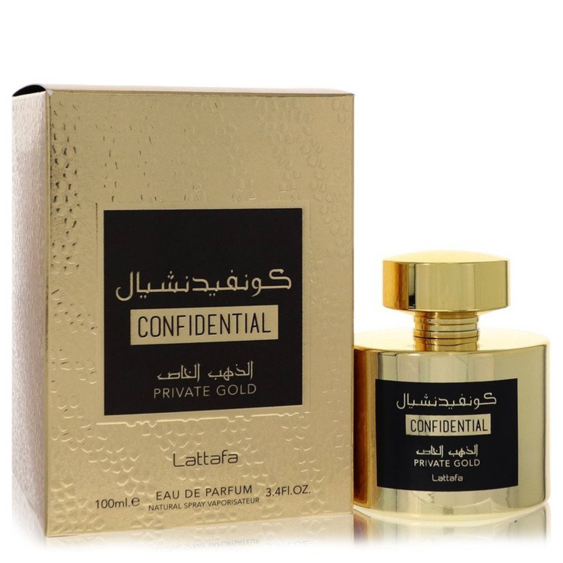Lattafa Confidential Private Gold Eau De Parfum Spray (Unisex) 100 ml von Lattafa
