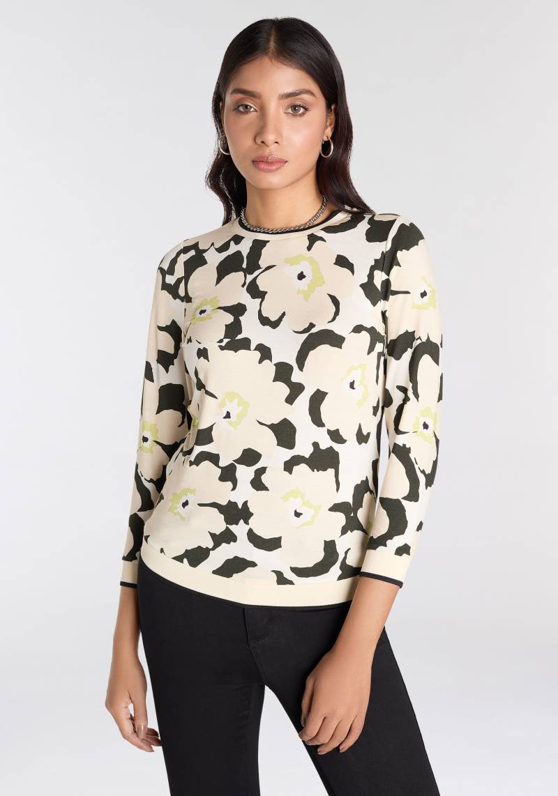 Laura Scott 3/4-Arm-Shirt, mit stylischem Allover-Print von Laura Scott