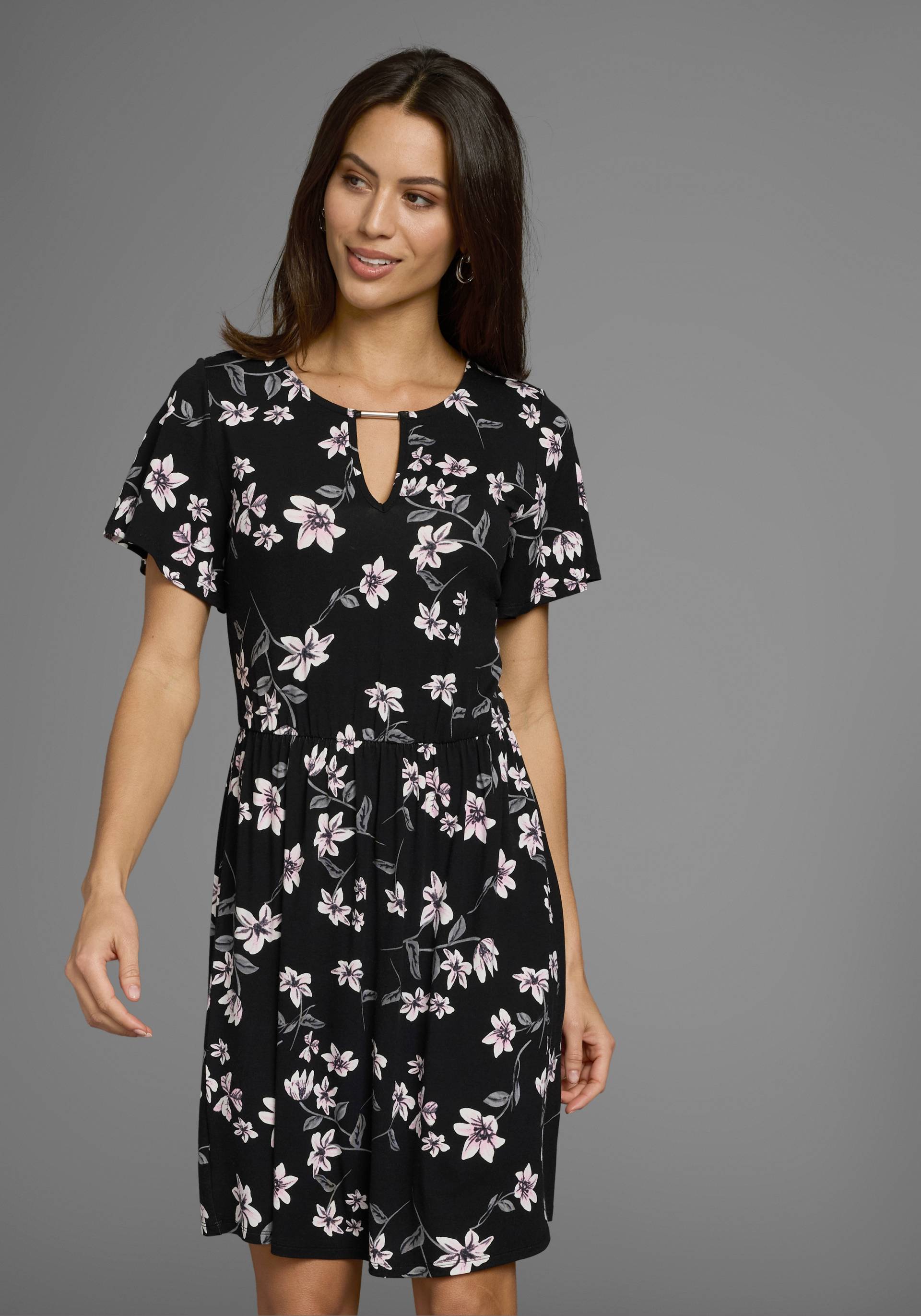 Laura Scott Jerseykleid, mit V-Auschnitt, Flügelärmeln & elastischem Bund - NEUE KOLLEKTION Laura Scott Jerseykleid, mit V-Auschnitt, Flügelärmeln & elastischem Bund - NEUE KOLLEKTION von Laura Scott