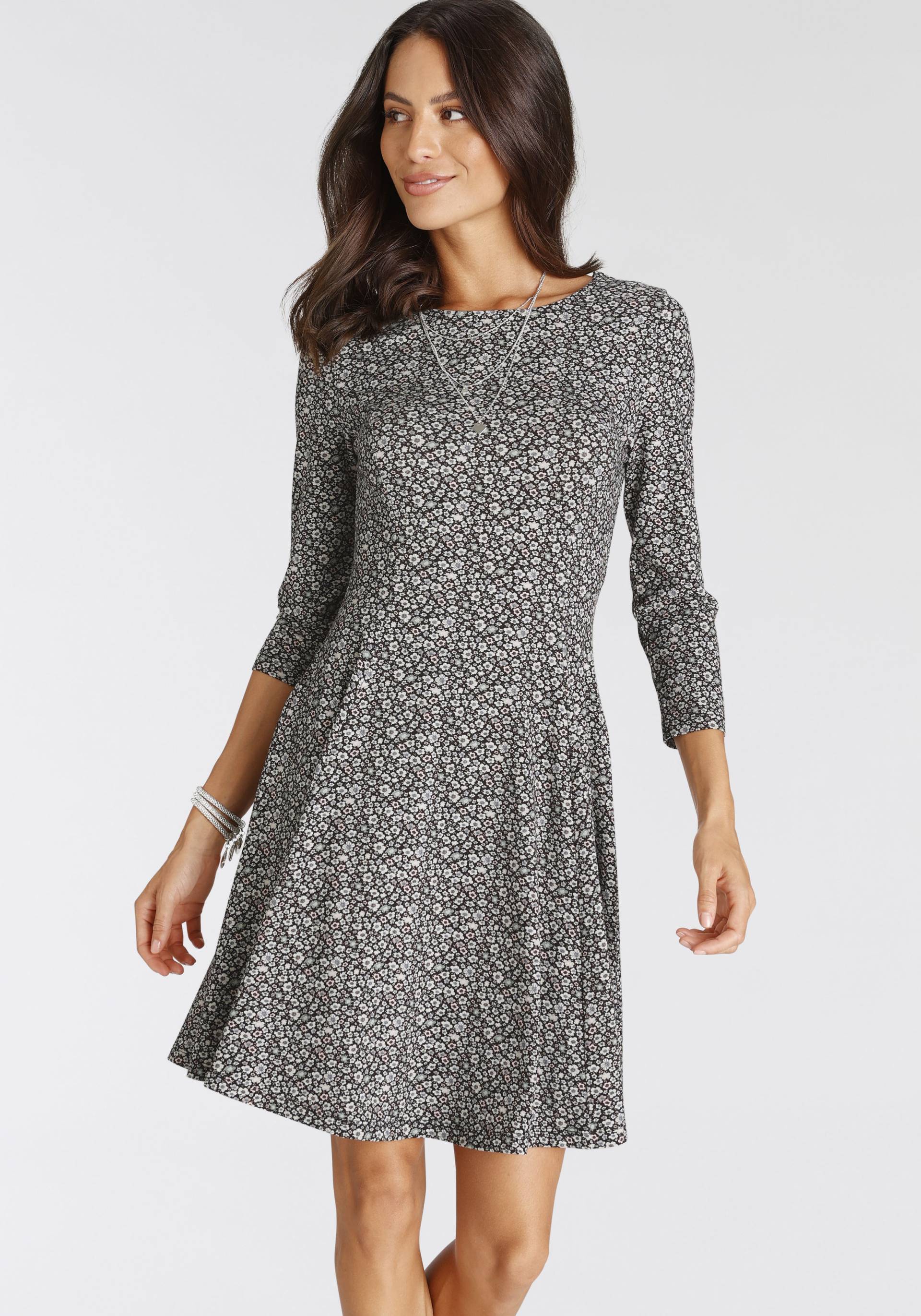 Laura Scott Jerseykleid, sportlich-feminines Kleid, knielang, mit floralem Allovermuster Laura Scott Jerseykleid, sportlich-feminines Kleid, knielang, mit floralem Allovermuster von Laura Scott