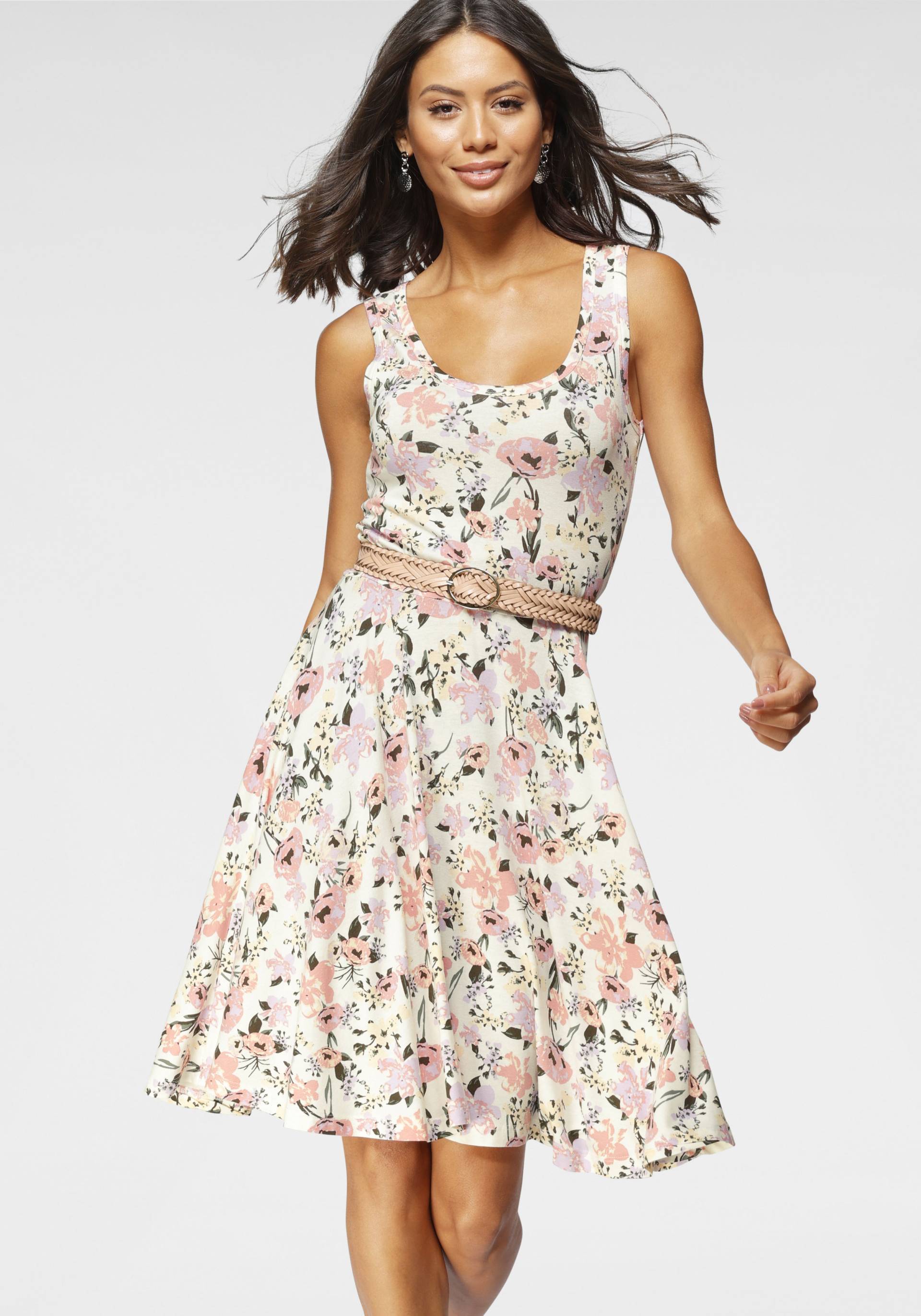 Laura Scott Sommerkleid, figurbetonte Passform, femininer Stil, aus Viskosemischung Laura Scott Sommerkleid, figurbetonte Passform, femininer Stil, aus Viskosemischung von Laura Scott
