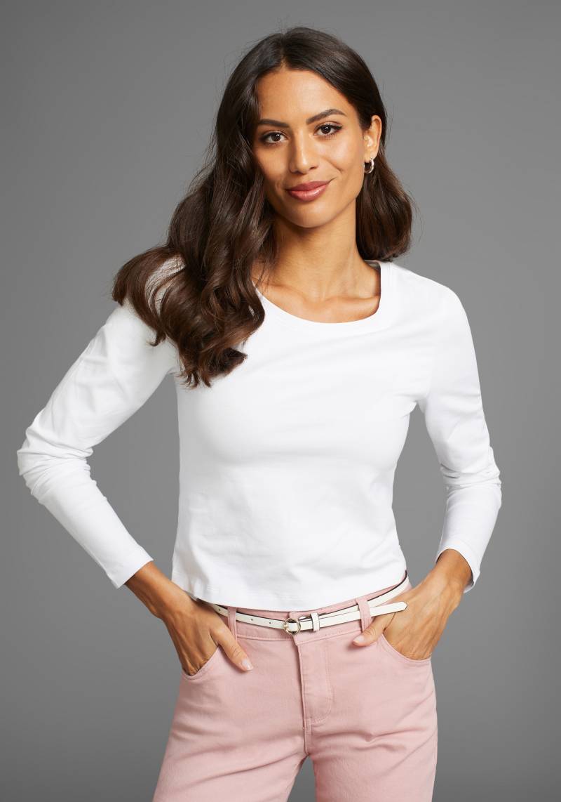 Laura Scott Langarmshirt, Cropped (kurze Form) von Laura Scott