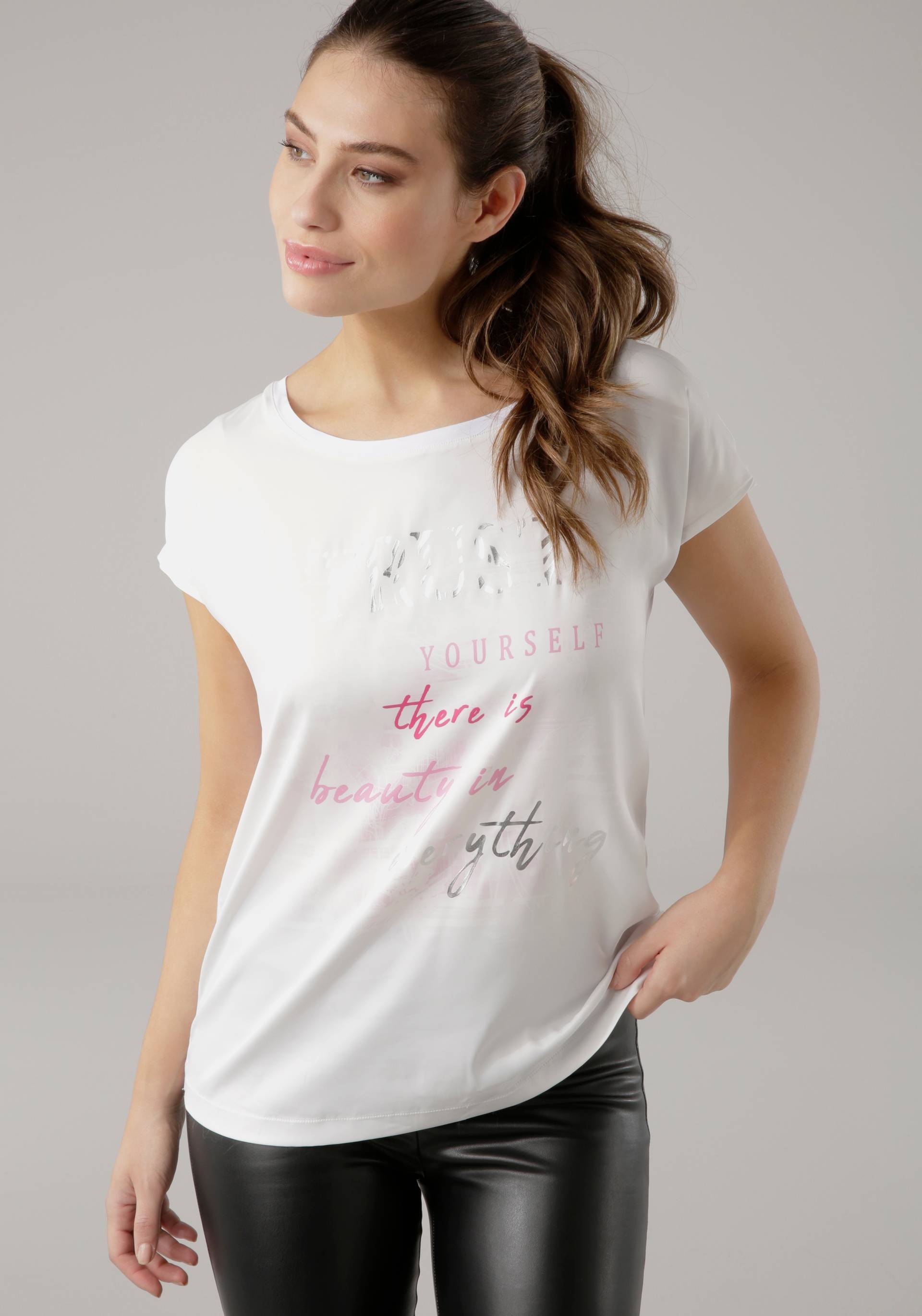 Laura Scott Shirtbluse, aus Satin mit dezentem Aufdruck Laura Scott Shirtbluse, aus Satin mit dezentem Aufdruck von Laura Scott