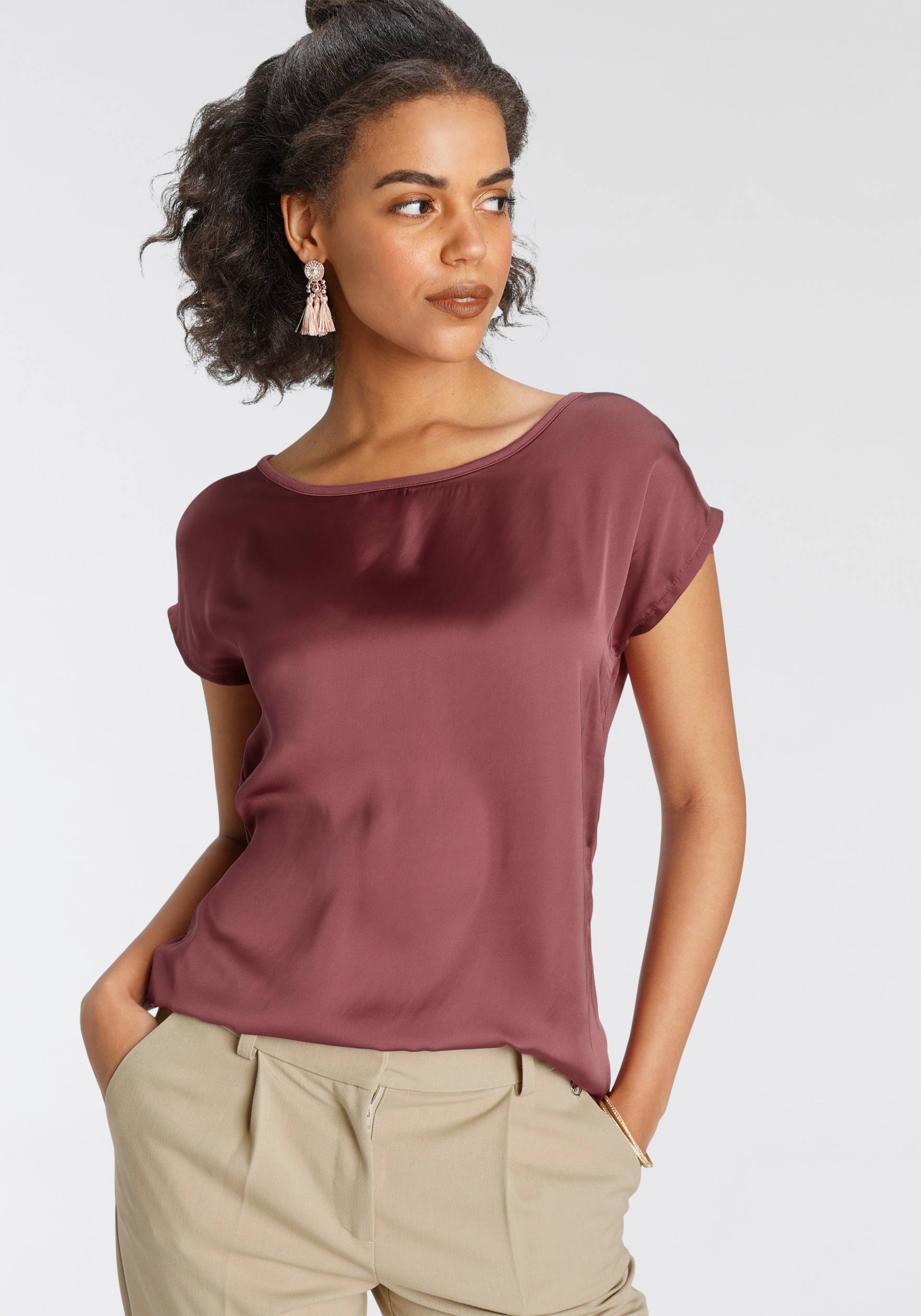 Laura Scott Shirtbluse, aus Satin und Jersey von Laura Scott