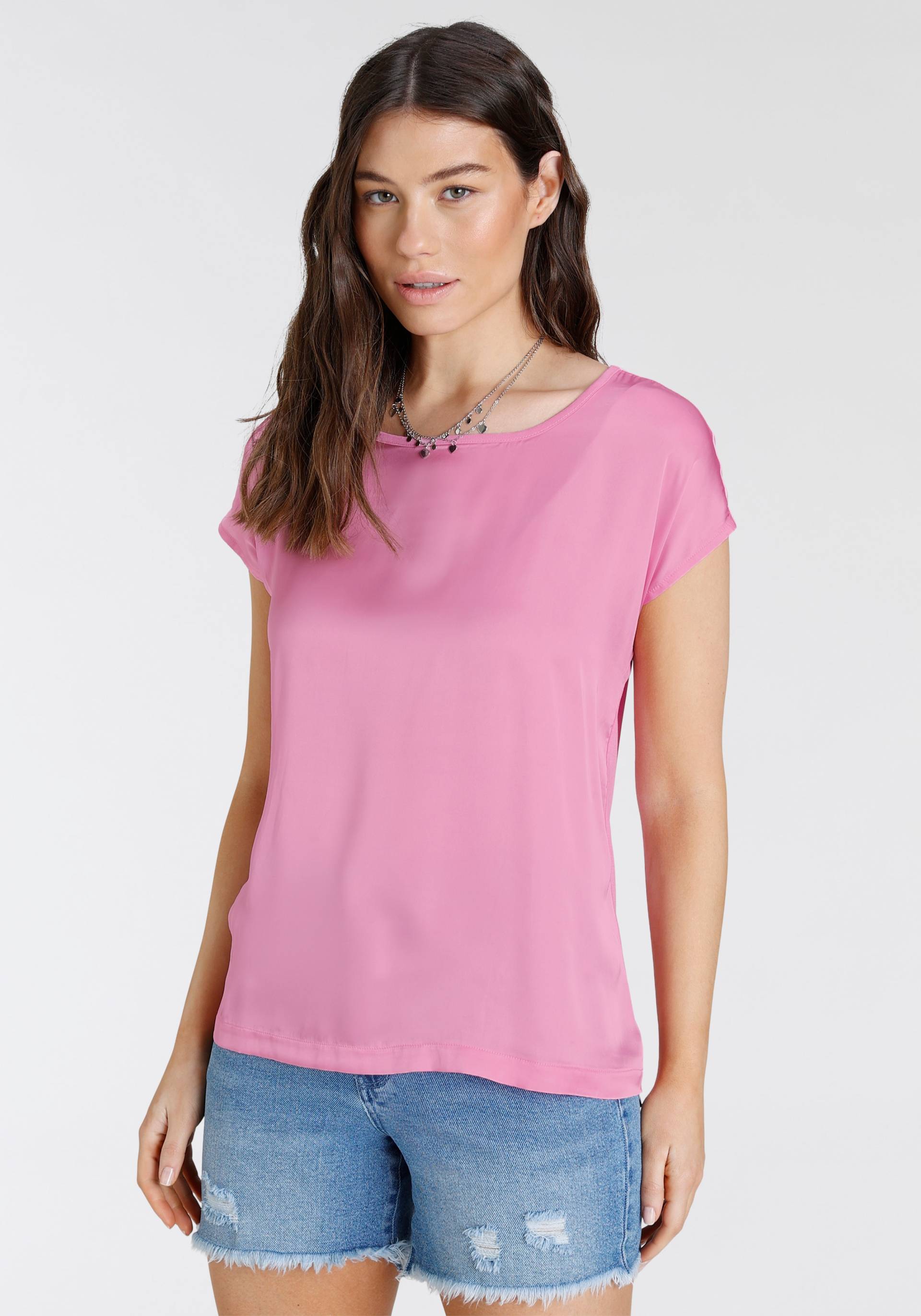 Laura Scott Shirtbluse, aus Satin und Jersey Laura Scott Shirtbluse, aus Satin und Jersey von Laura Scott