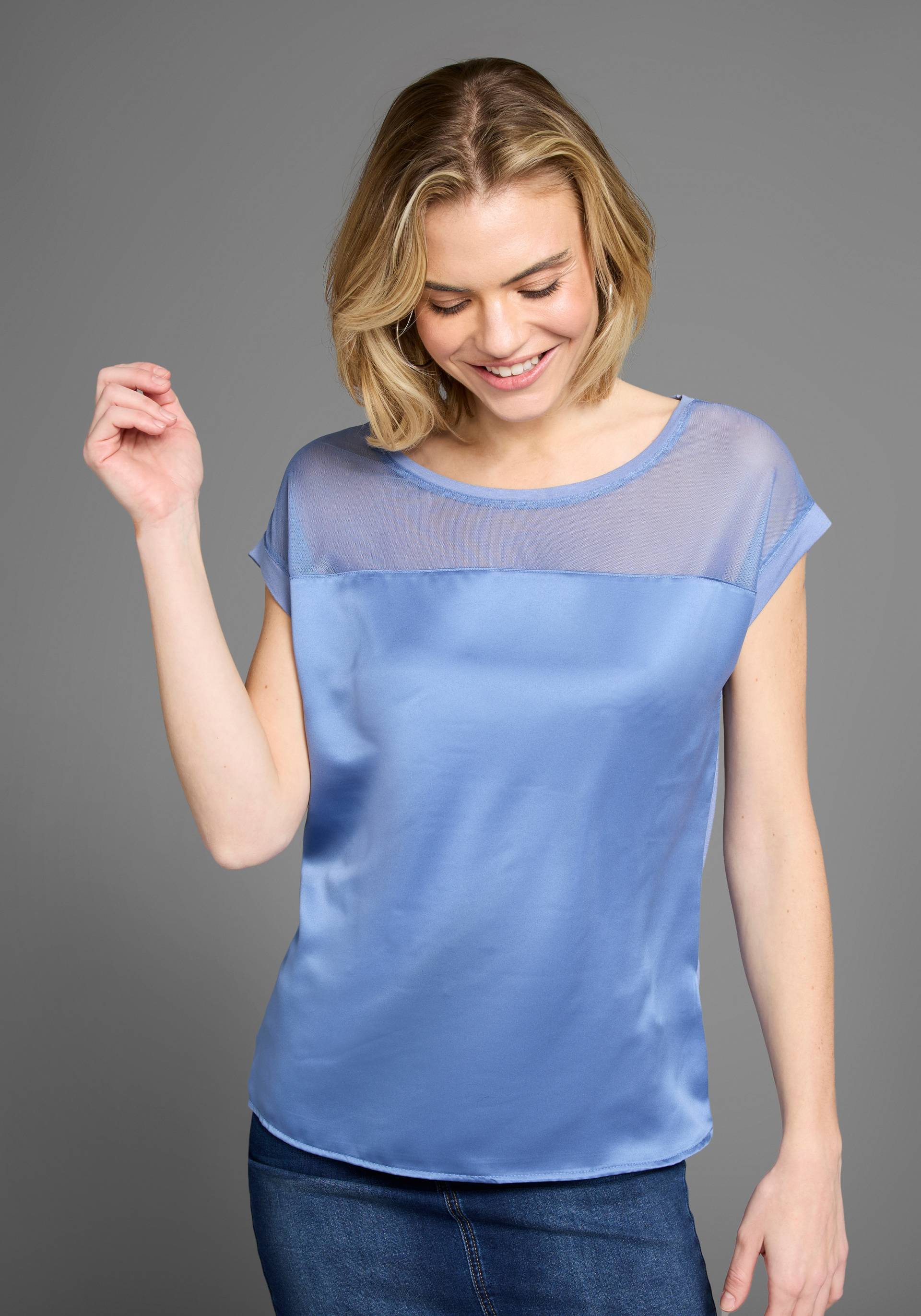 Laura Scott Shirtbluse, mit Meshpart von Laura Scott