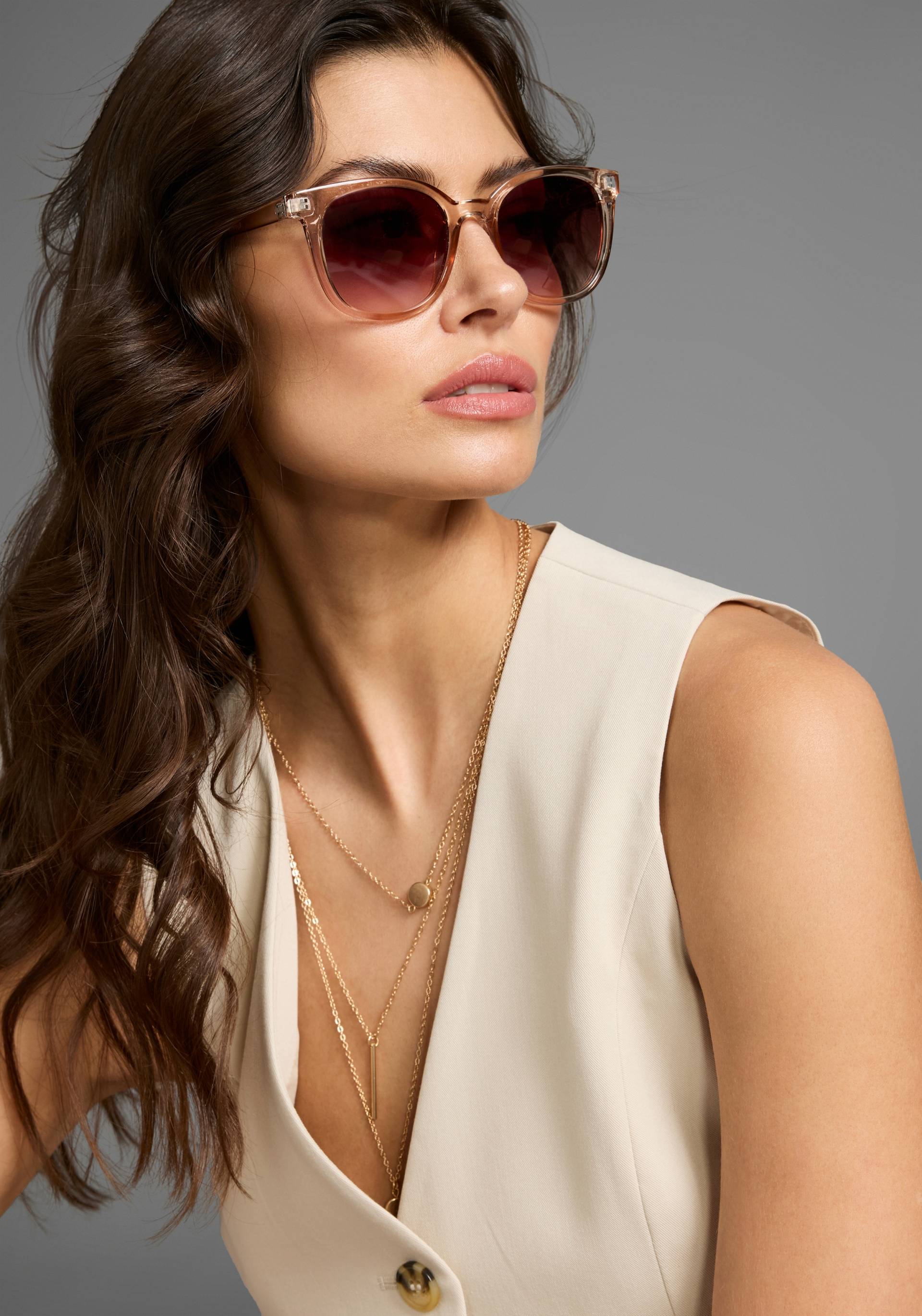 Laura Scott Sonnenbrille, mit transparentem Rahmen & goldfarbendem Detail - NEW von Laura Scott