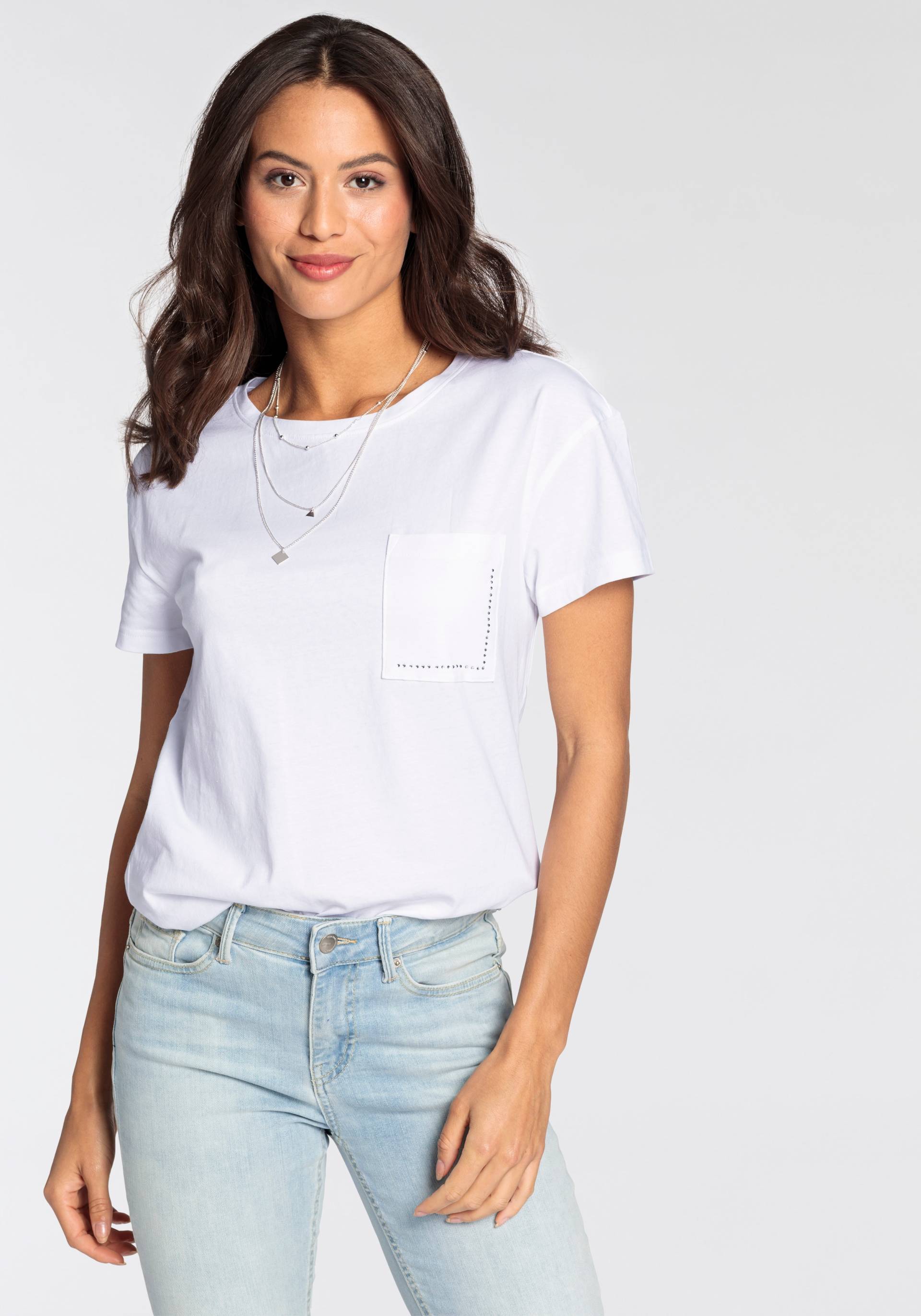 Laura Scott T-Shirt, Kurzarm, figurumspielender Schnitt, aus elastischem Single Jersey Laura Scott T-Shirt, Kurzarm, figurumspielender Schnitt, aus elastischem Single Jersey von Laura Scott