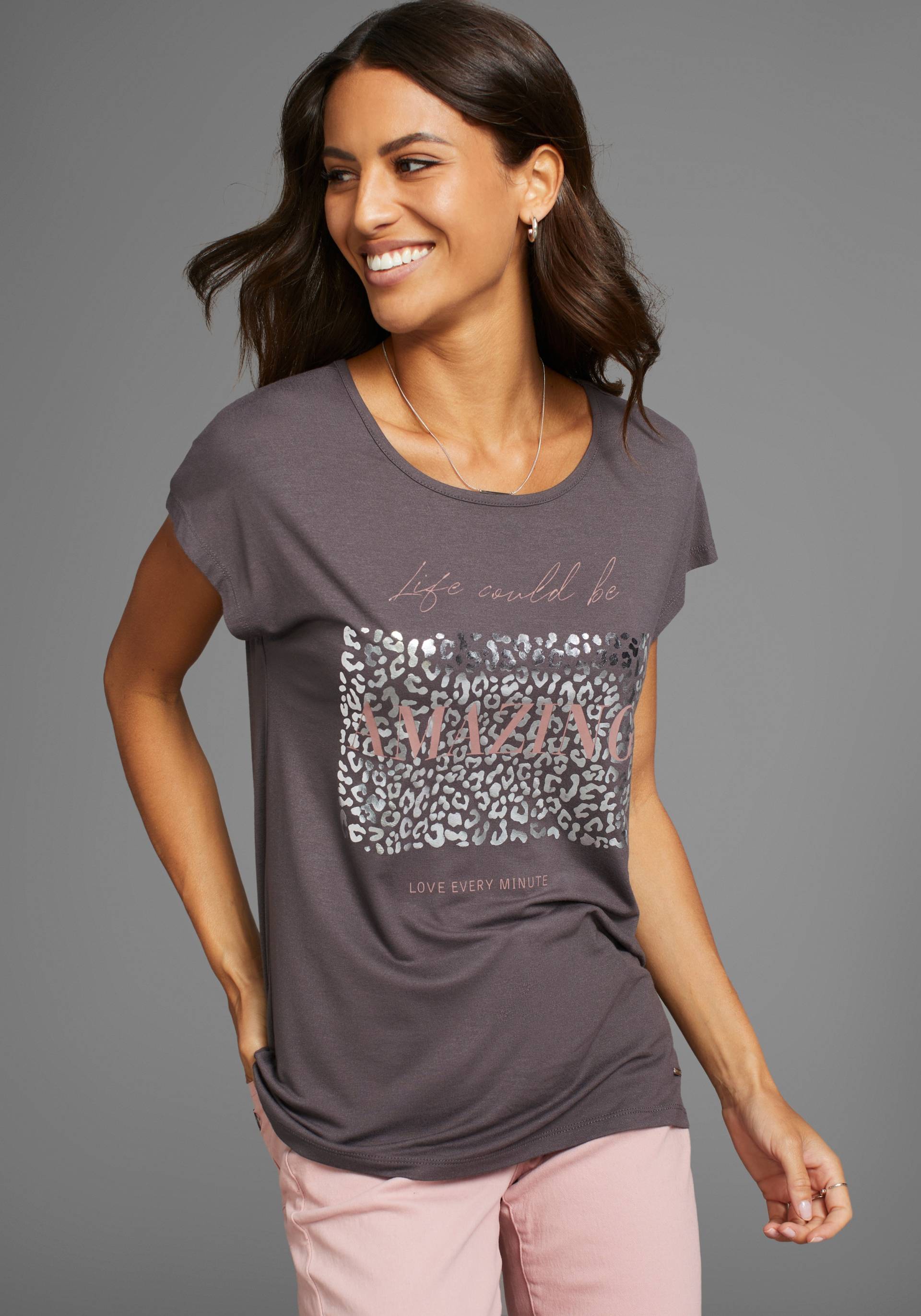 Laura Scott T-Shirt, mit modischem Folienprint von Laura Scott