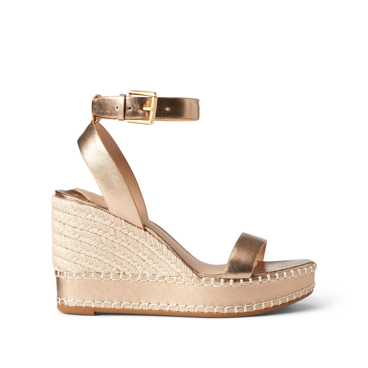 Espadrilles mit Keilabsatz, Metallic-Leder von Lauren Ralph Lauren