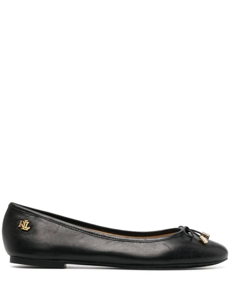 Lauren Ralph Lauren Jayna leather ballerina shoes - Black von Lauren Ralph Lauren