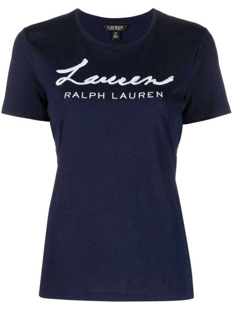 Lauren Ralph Lauren Katlin logo-embroidered T-shirt - Blue von Lauren Ralph Lauren