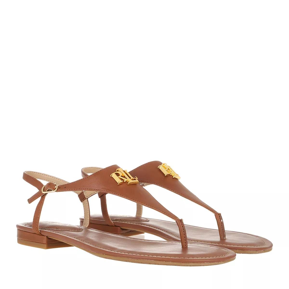 Lauren Ralph Lauren Sandalen - Ellington Flat Sandal - Gr. 38,5 (EU) - in Braun - für Damen von Lauren Ralph Lauren