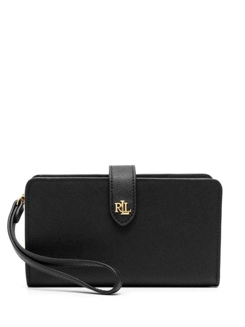 Lauren Ralph Lauren Tech leather wristlet wallet - Black von Lauren Ralph Lauren