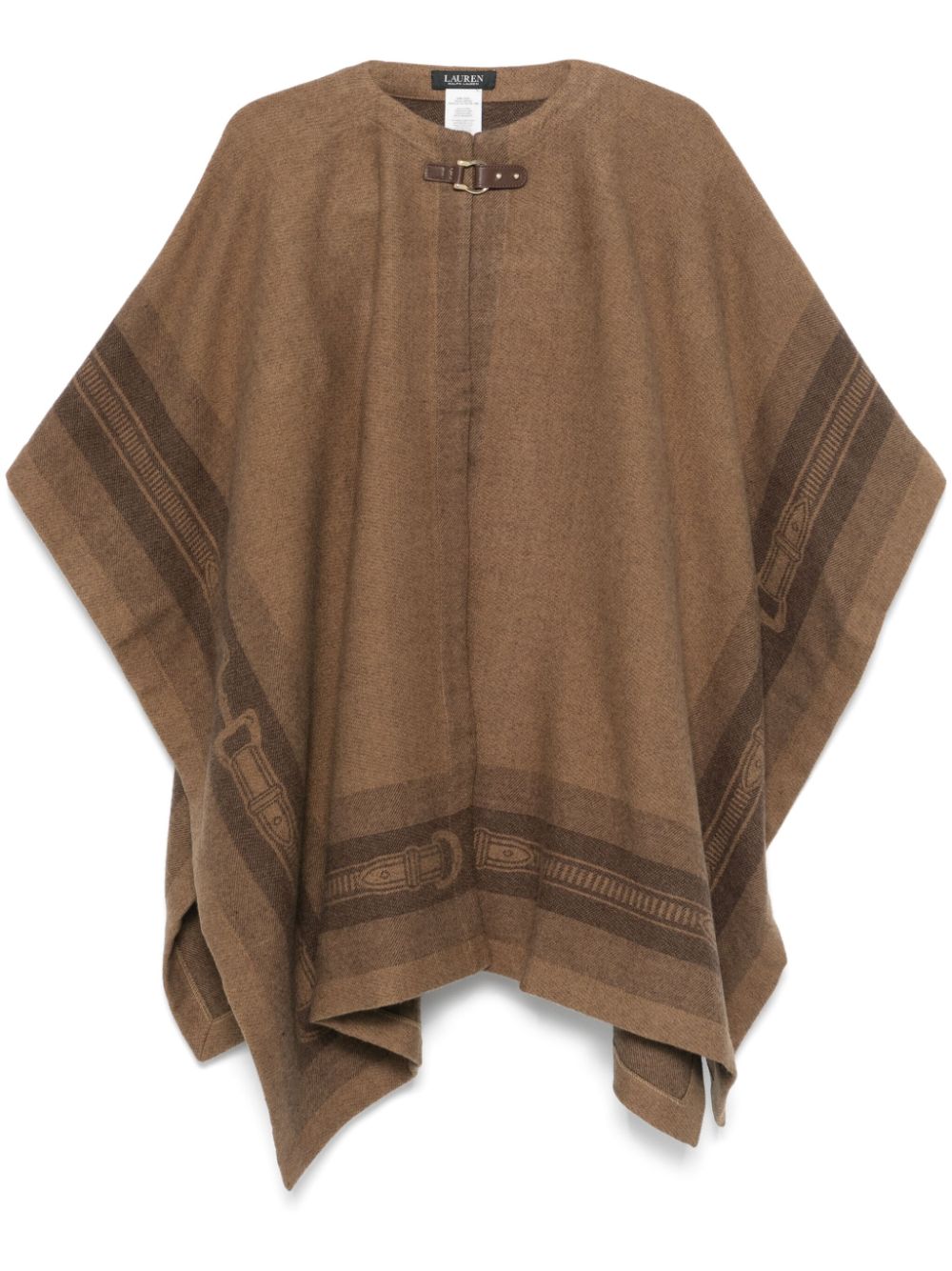 Lauren Ralph Lauren belting-jacquard poncho - Brown von Lauren Ralph Lauren