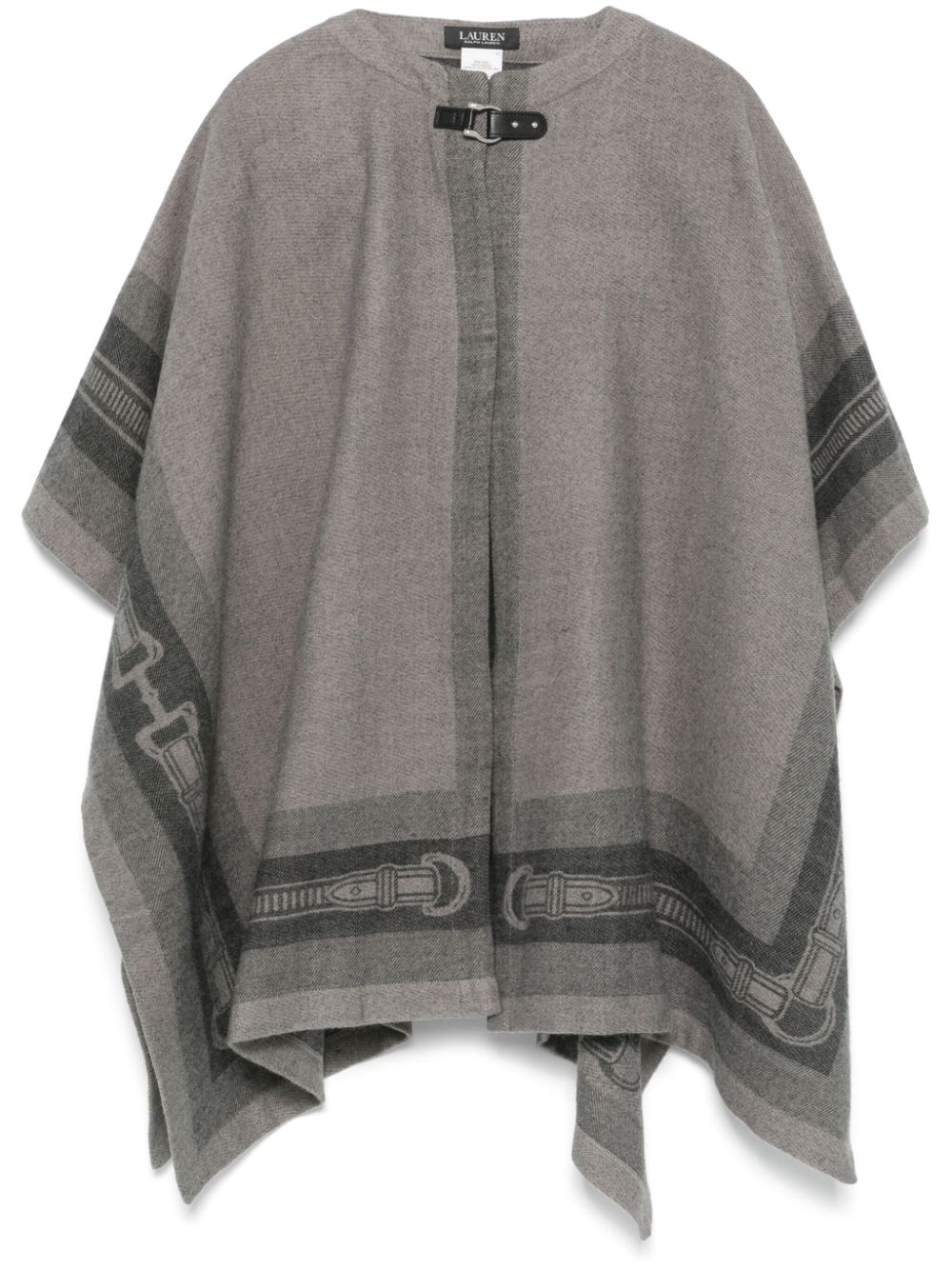 Lauren Ralph Lauren belting-jacquard poncho - Grey von Lauren Ralph Lauren