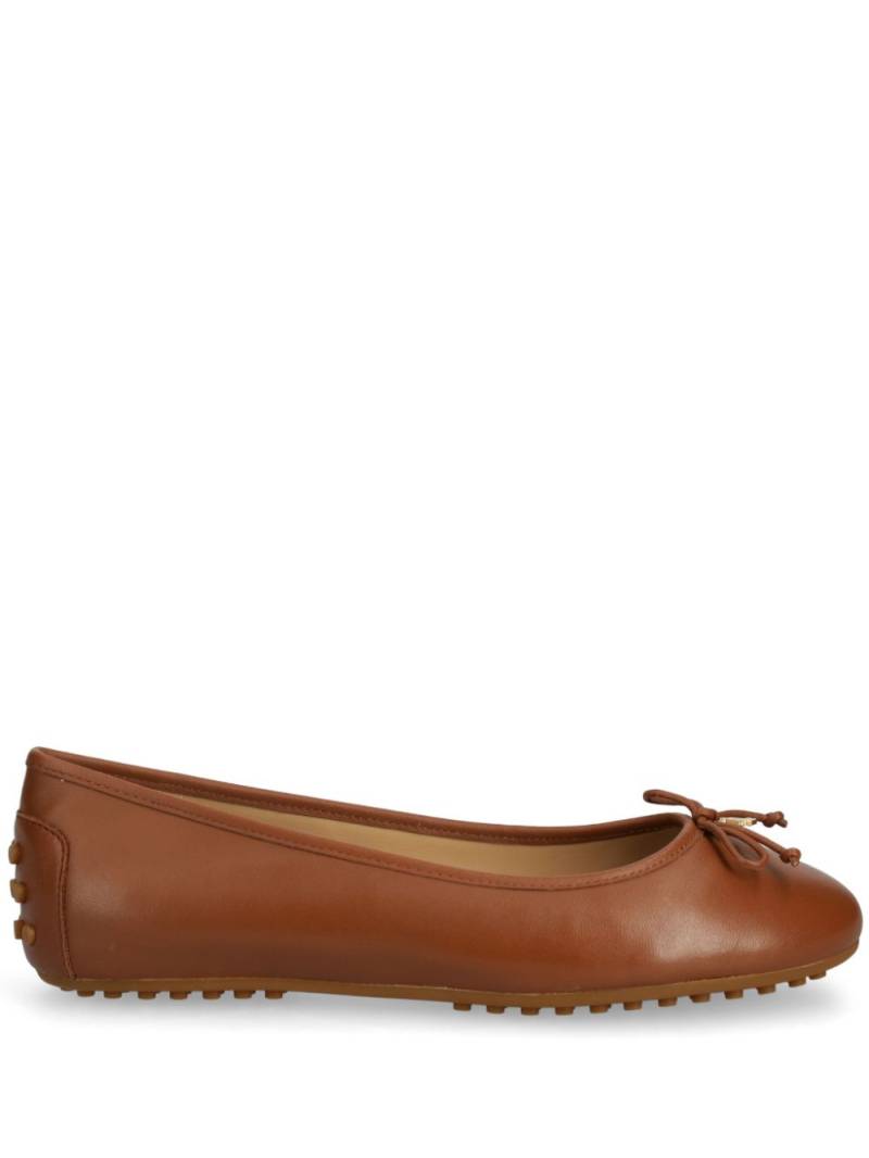 Lauren Ralph Lauren bow-detail leather ballerina shoes - Brown von Lauren Ralph Lauren