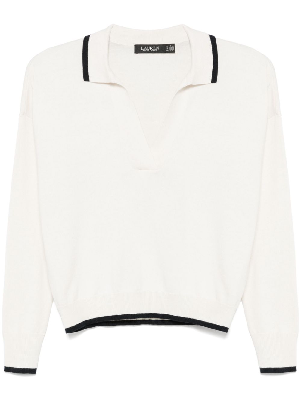 Lauren Ralph Lauren contrasting-trim polo top - Neutrals von Lauren Ralph Lauren