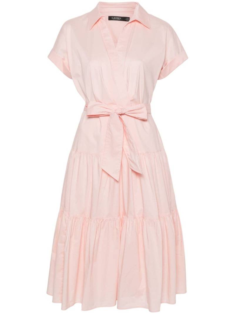 Lauren Ralph Lauren cotton tiered midi dress - Pink von Lauren Ralph Lauren