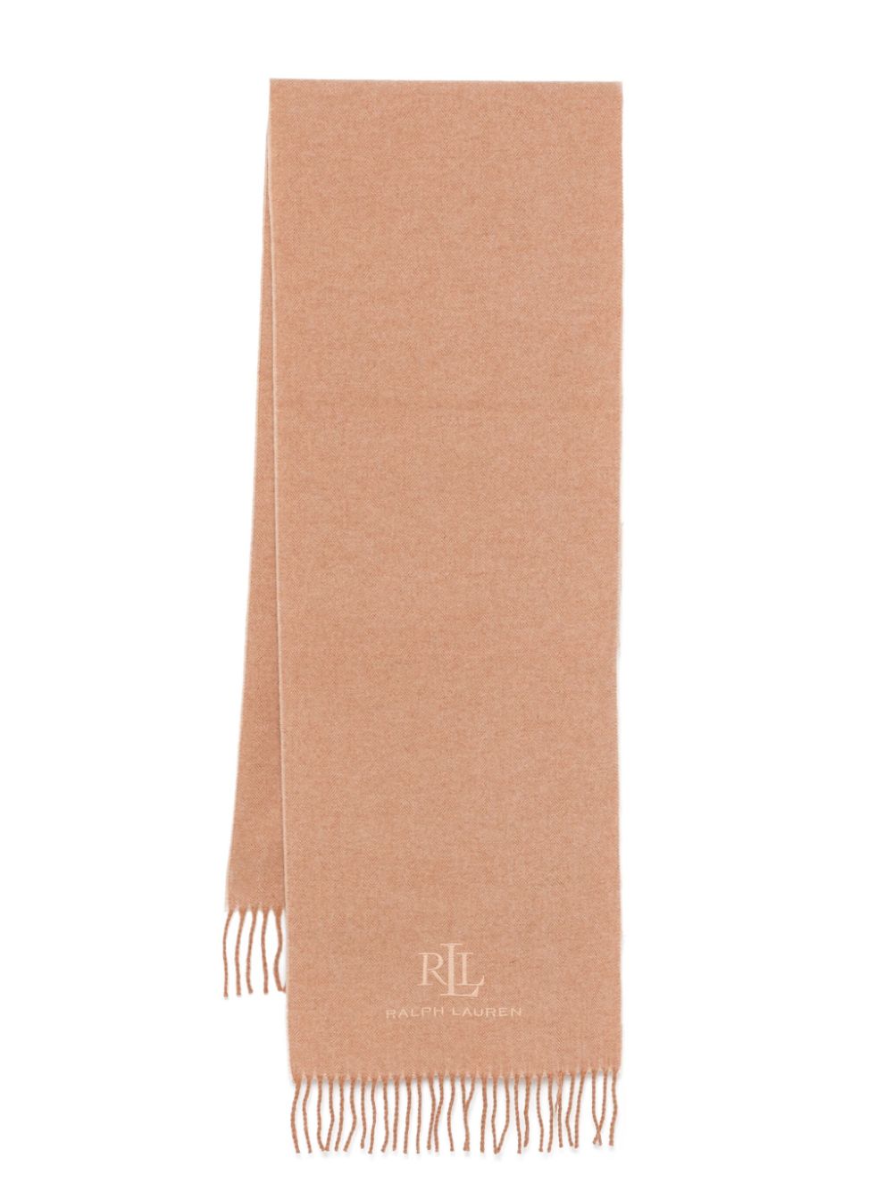 Lauren Ralph Lauren embroidered-logo scarf - Neutrals von Lauren Ralph Lauren