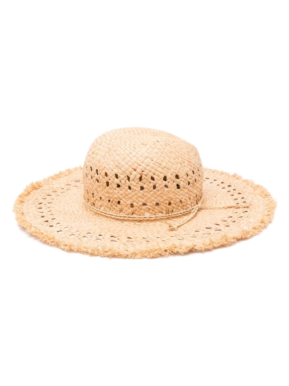 Lauren Ralph Lauren frayed-edge raffia hat - Neutrals von Lauren Ralph Lauren