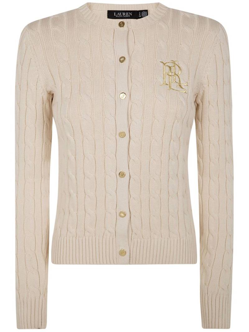 Lauren Ralph Lauren logo-embroidery cardigan - Neutrals von Lauren Ralph Lauren