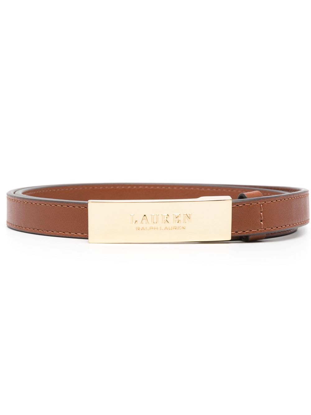 Lauren Ralph Lauren logo-engraved buckle leather belt - Brown von Lauren Ralph Lauren