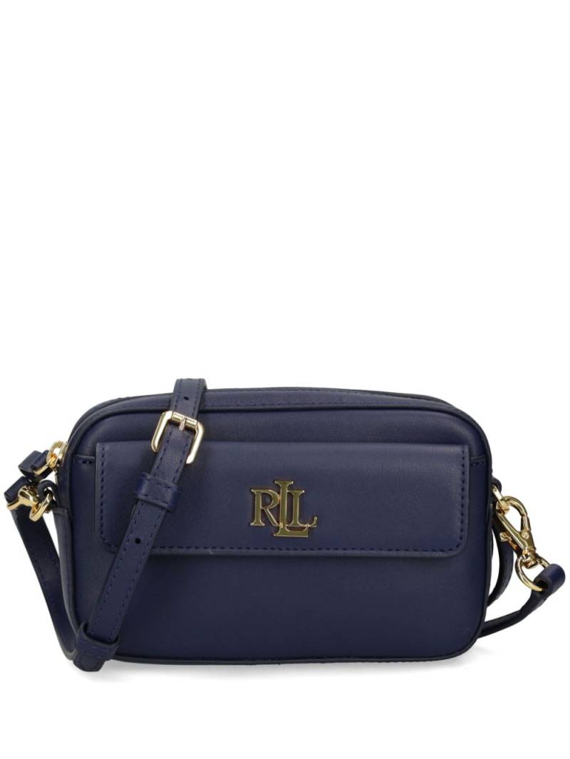 Lauren Ralph Lauren logo-lettering leather cross body bag - Blue von Lauren Ralph Lauren