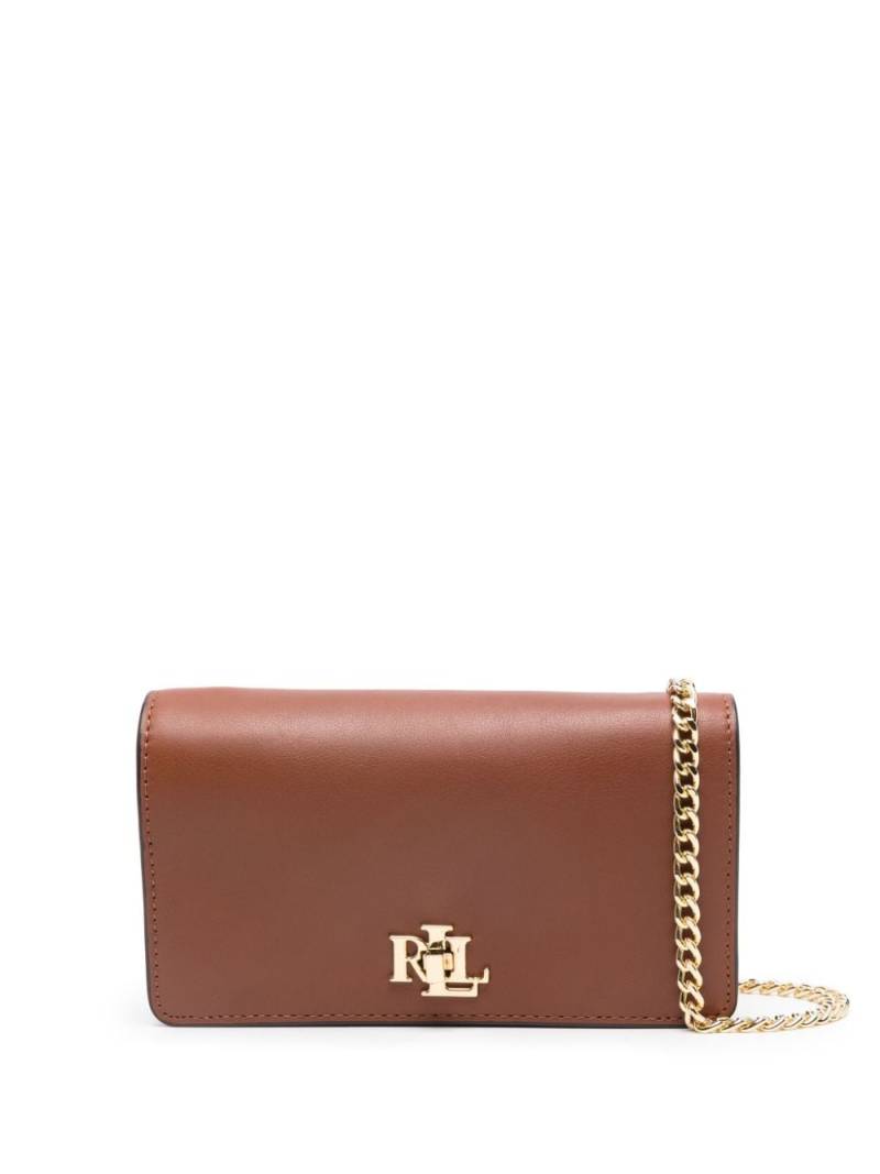 Lauren Ralph Lauren logo-lettering leather crossbody bag - Brown von Lauren Ralph Lauren