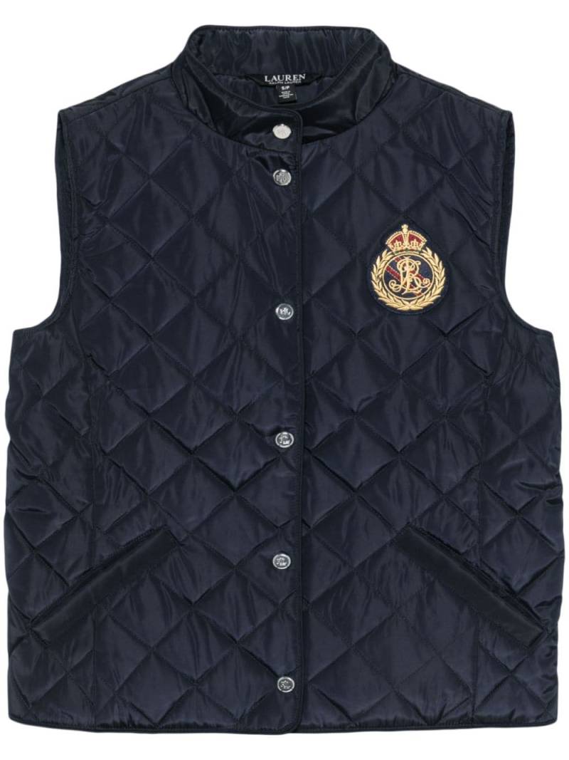 Lauren Ralph Lauren logo-patch gilet - Blue von Lauren Ralph Lauren