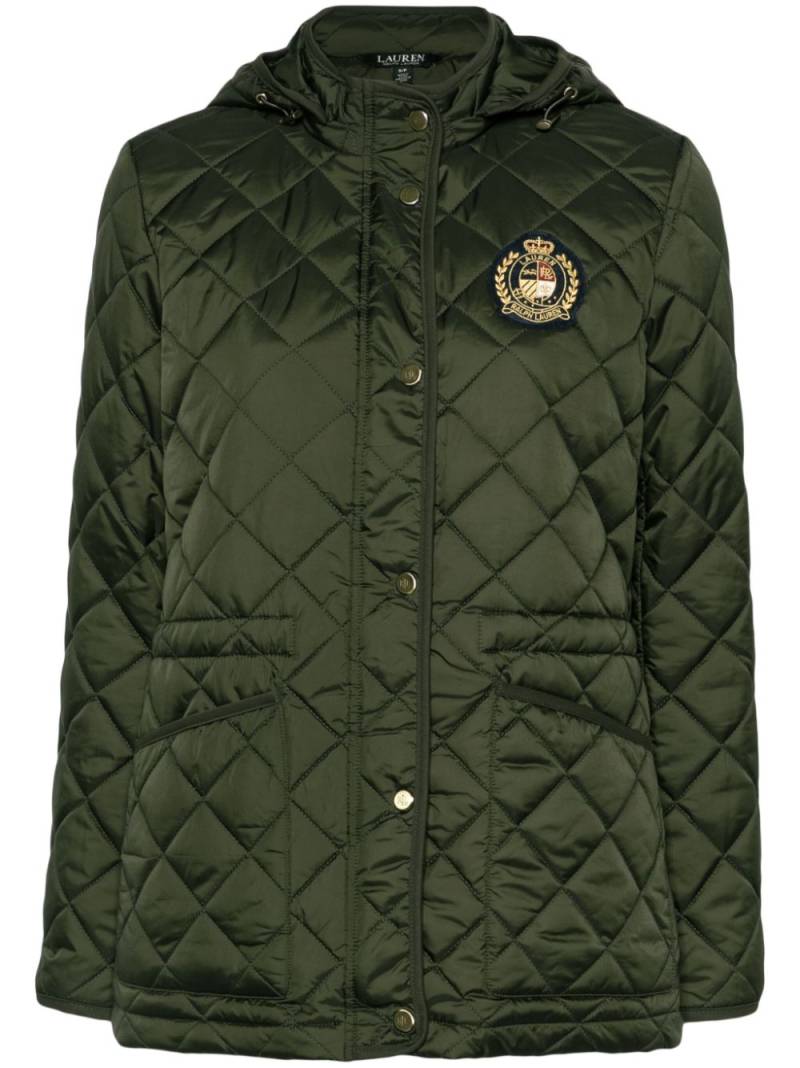 Lauren Ralph Lauren logo-patch quilted jacket - Green von Lauren Ralph Lauren