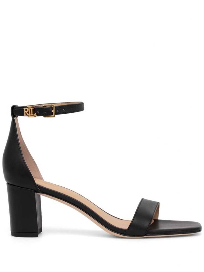 Lauren Ralph Lauren logo-plaque leather sandals - Black von Lauren Ralph Lauren