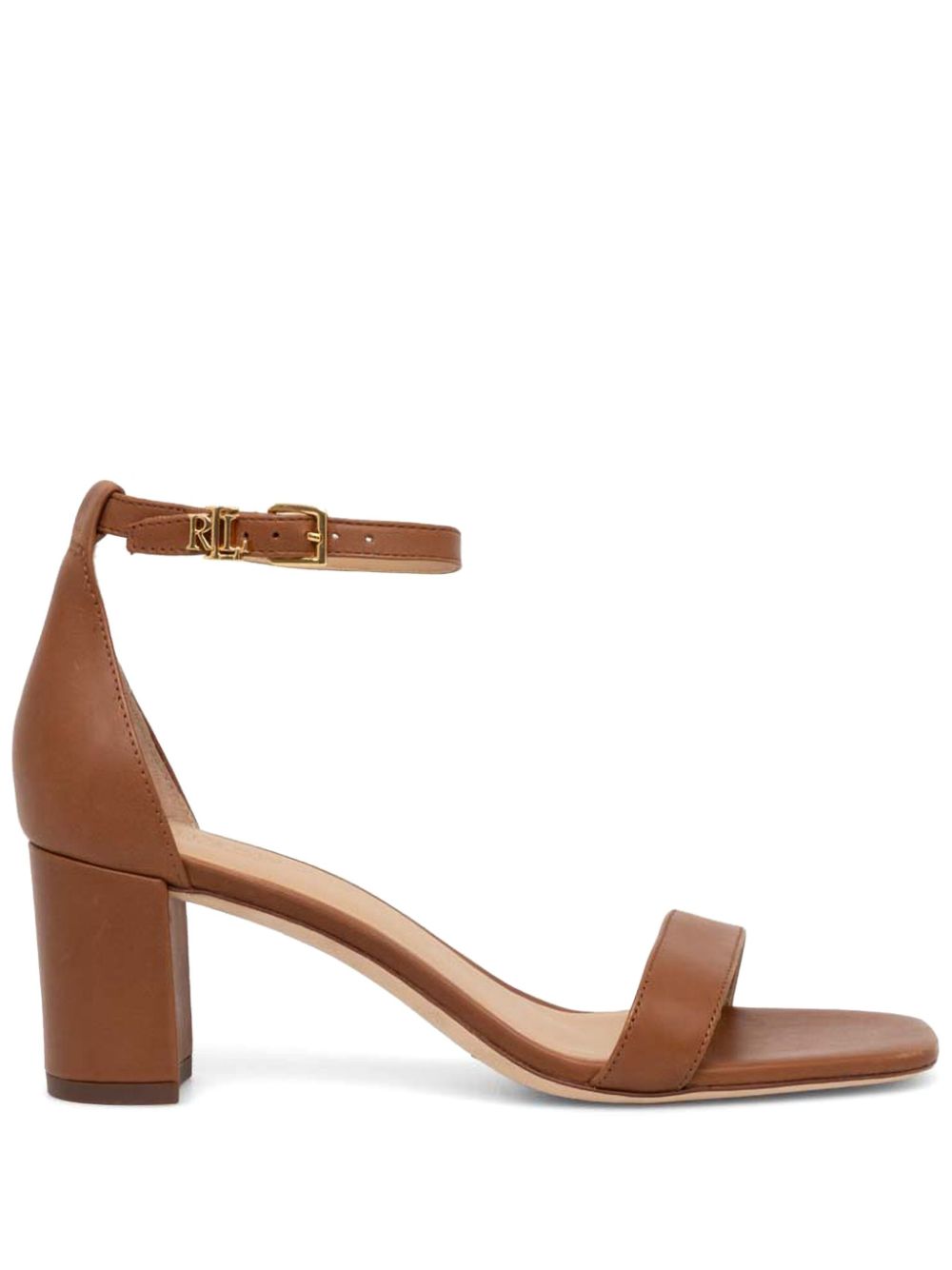 Lauren Ralph Lauren logo-plaque leather sandals - Brown von Lauren Ralph Lauren