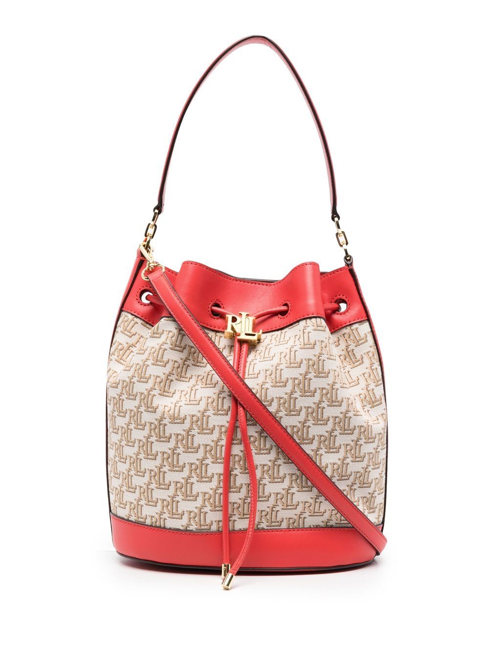 Lauren Ralph Lauren logo-print bucket bag - Red von Lauren Ralph Lauren