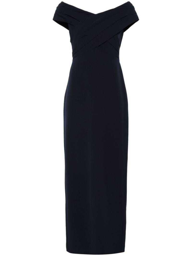 Lauren Ralph Lauren off-shoulder crepe gown - Blue von Lauren Ralph Lauren