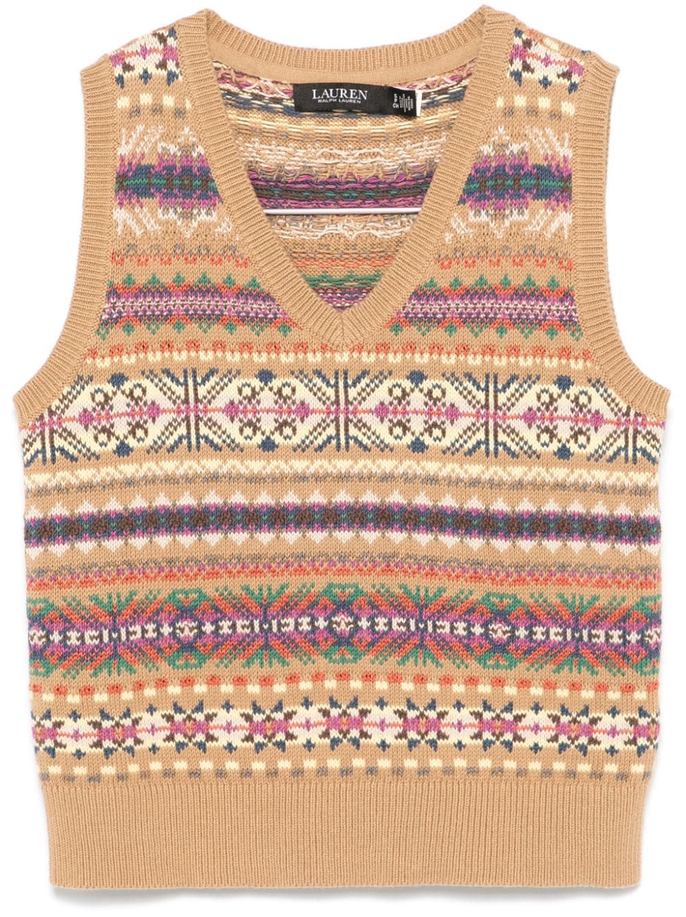 Lauren Ralph Lauren patterned-jacquard vest - Brown von Lauren Ralph Lauren