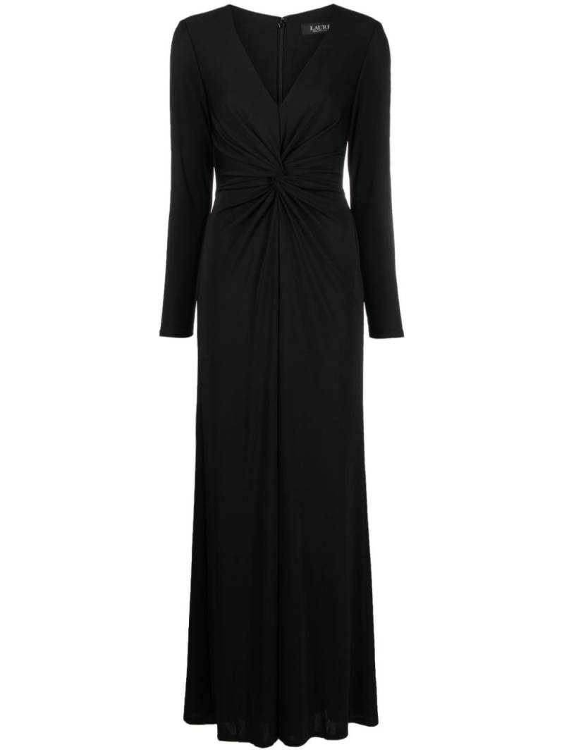 Lauren Ralph Lauren ruched-detail long dress - Black von Lauren Ralph Lauren