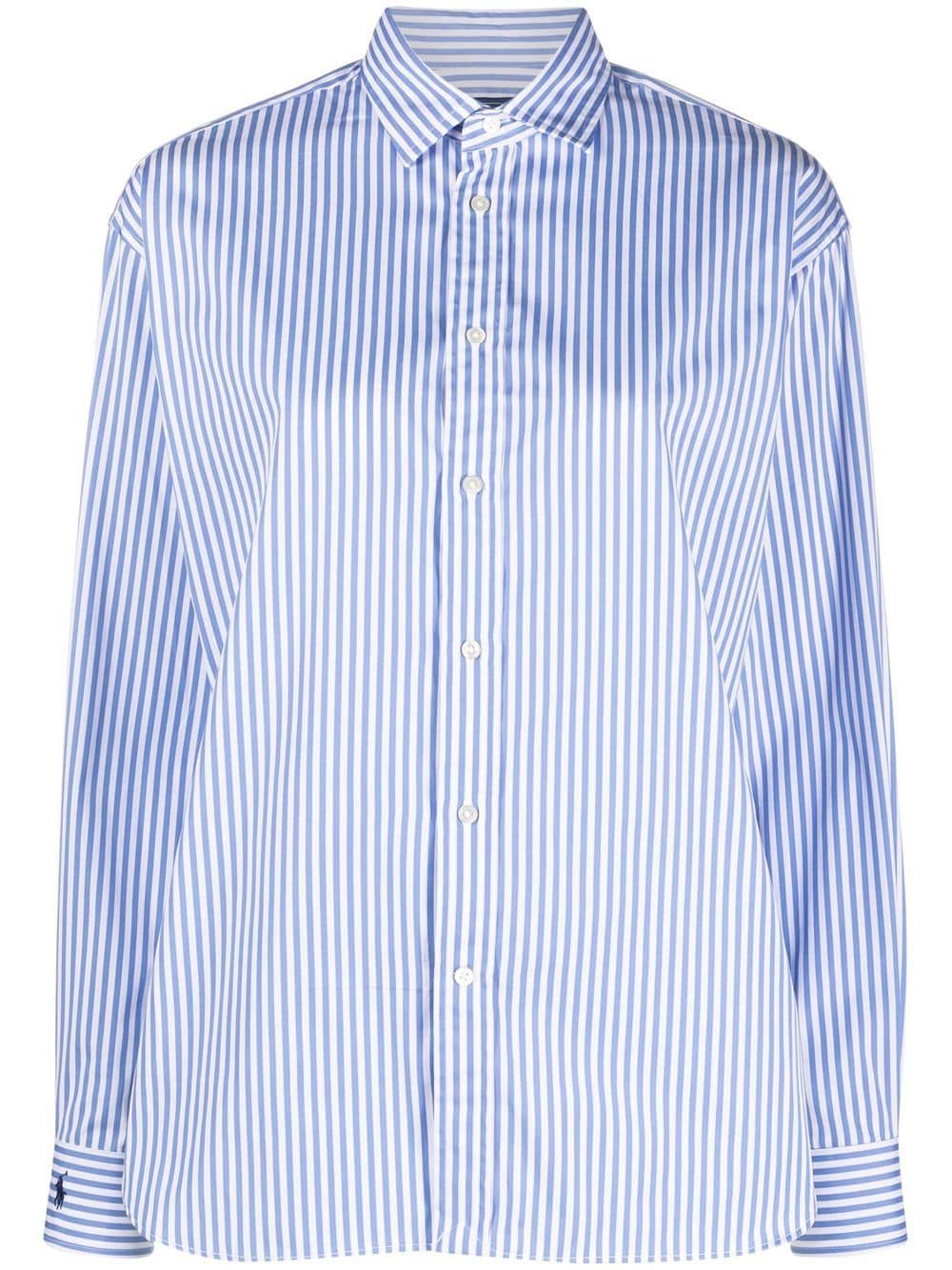 Lauren Ralph Lauren stripe-print long-sleeved shirt - Blue von Lauren Ralph Lauren