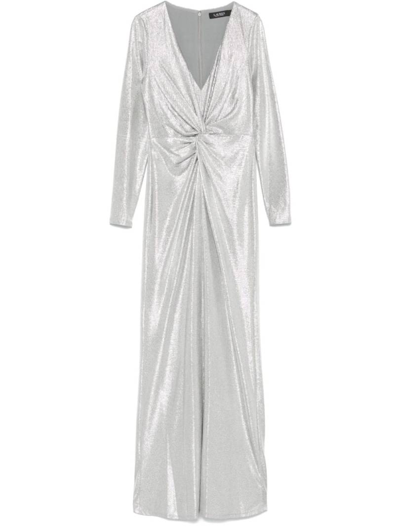 Lauren Ralph Lauren twist-detail gown - Silver von Lauren Ralph Lauren