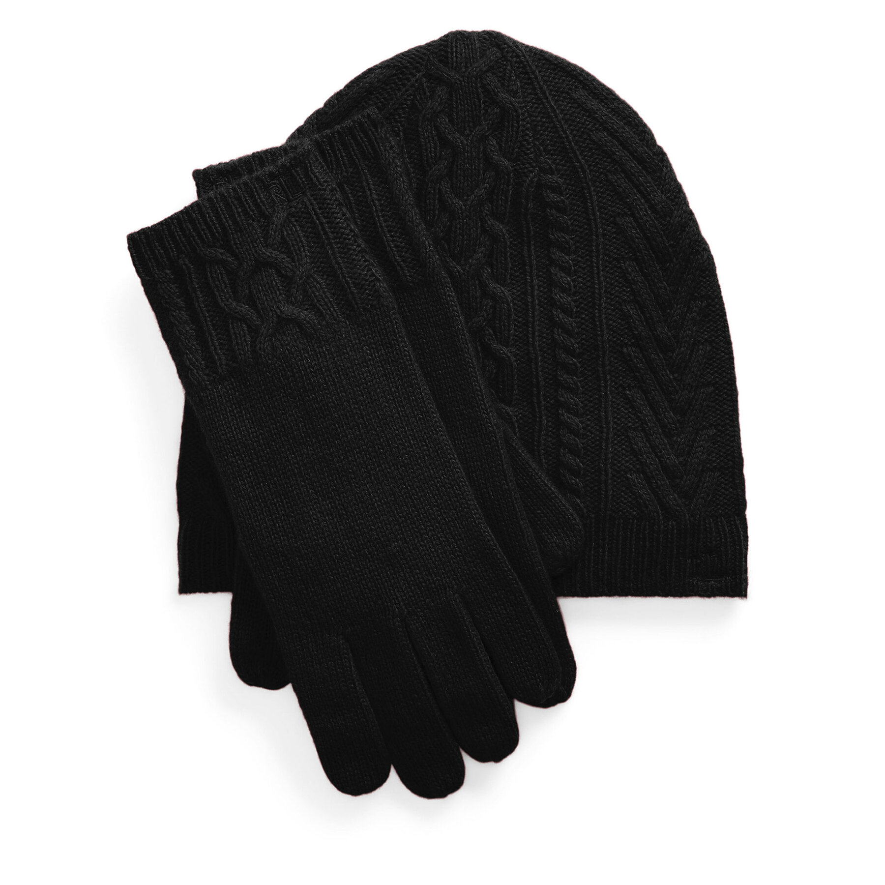 Set Mütze, Schal und Handschuhe LAUREN RALPH LAUREN 454960056002 Schwarz von Lauren Ralph Lauren