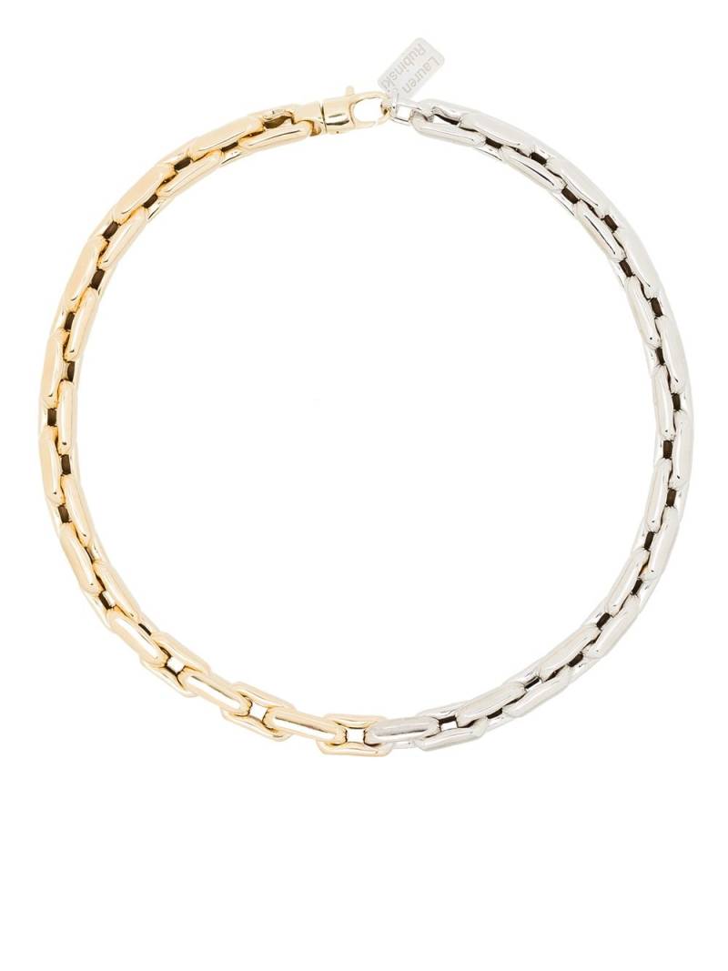 Lauren Rubinski 14kt gold square-link choker - Silver von Lauren Rubinski