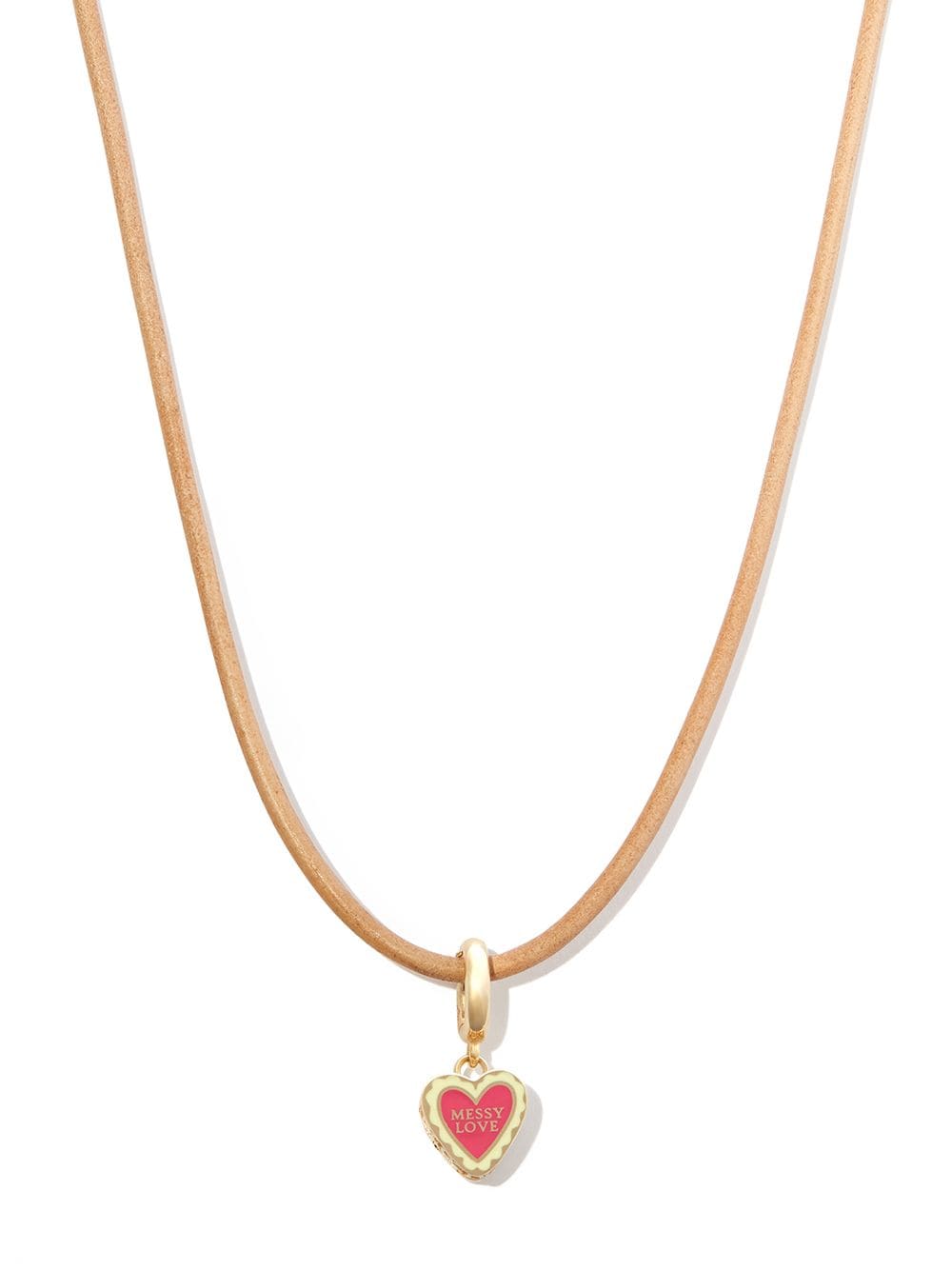 Lauren Rubinski 14kt yellow gold Messy Love charm necklace von Lauren Rubinski