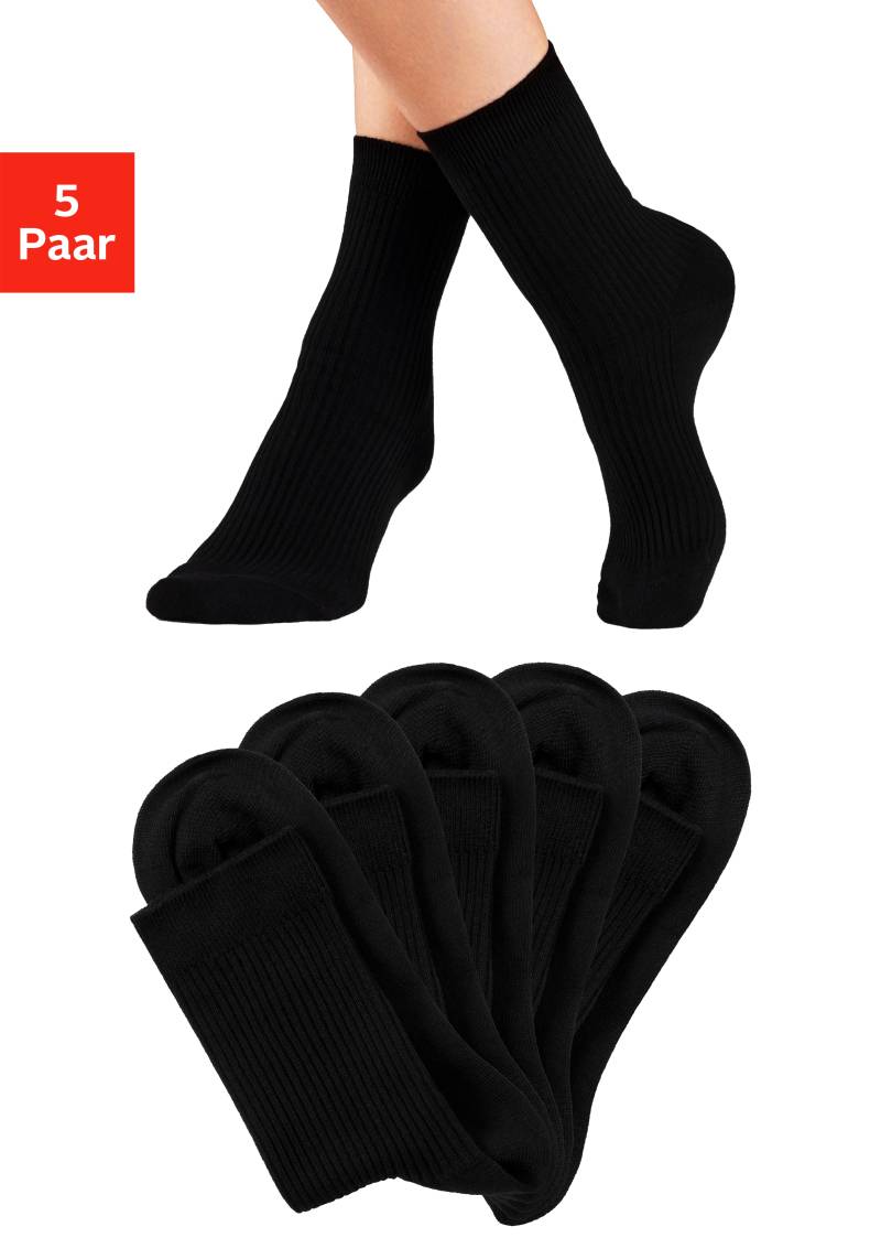 Lavana Basicsocken, (Packung, 5 Paar), mit feiner Rippe von Lavana