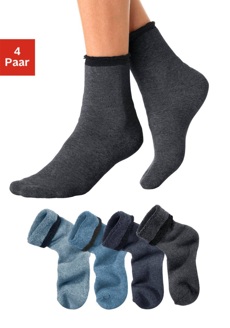 Lavana Kuschelsocken, (Packung, 4 Paar), mit Innenfrottee von Lavana